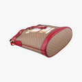 Doraemon collaboration Brown x red PVC coated canvas×Leather 655597 G034362479ドラえもんコラボ ブラウンxレッド PVCコーティングキャンバス×レザー 655597 G034362479