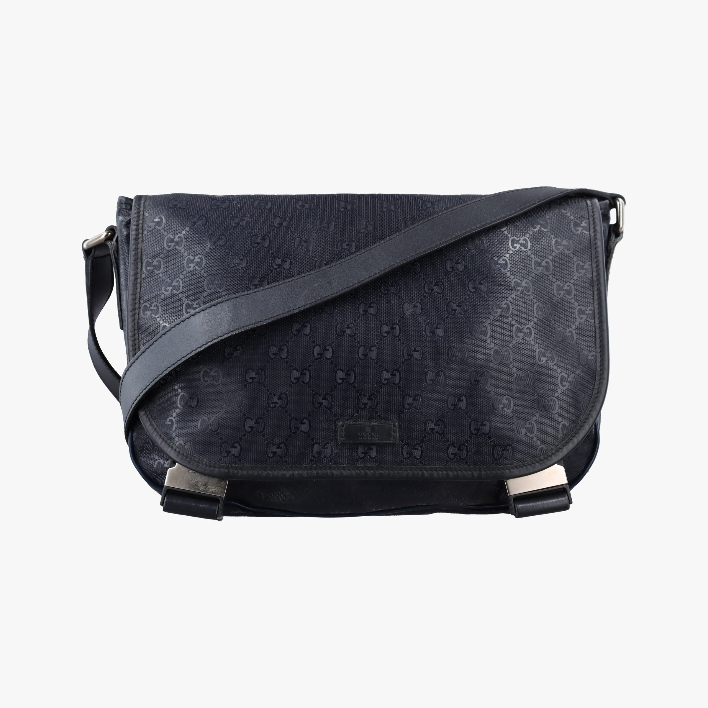 GG Plus Messenger Black PVC coated canvas 201732 Lot number unknownGGプラス メッセンジャー ブラック PVCコーティングキャンバス 201732 製番不明