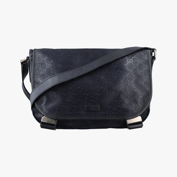GG Plus Messenger Black PVC coated canvas 201732 Lot number unknownGGプラス メッセンジャー ブラック PVCコーティングキャンバス 201732 製番不明