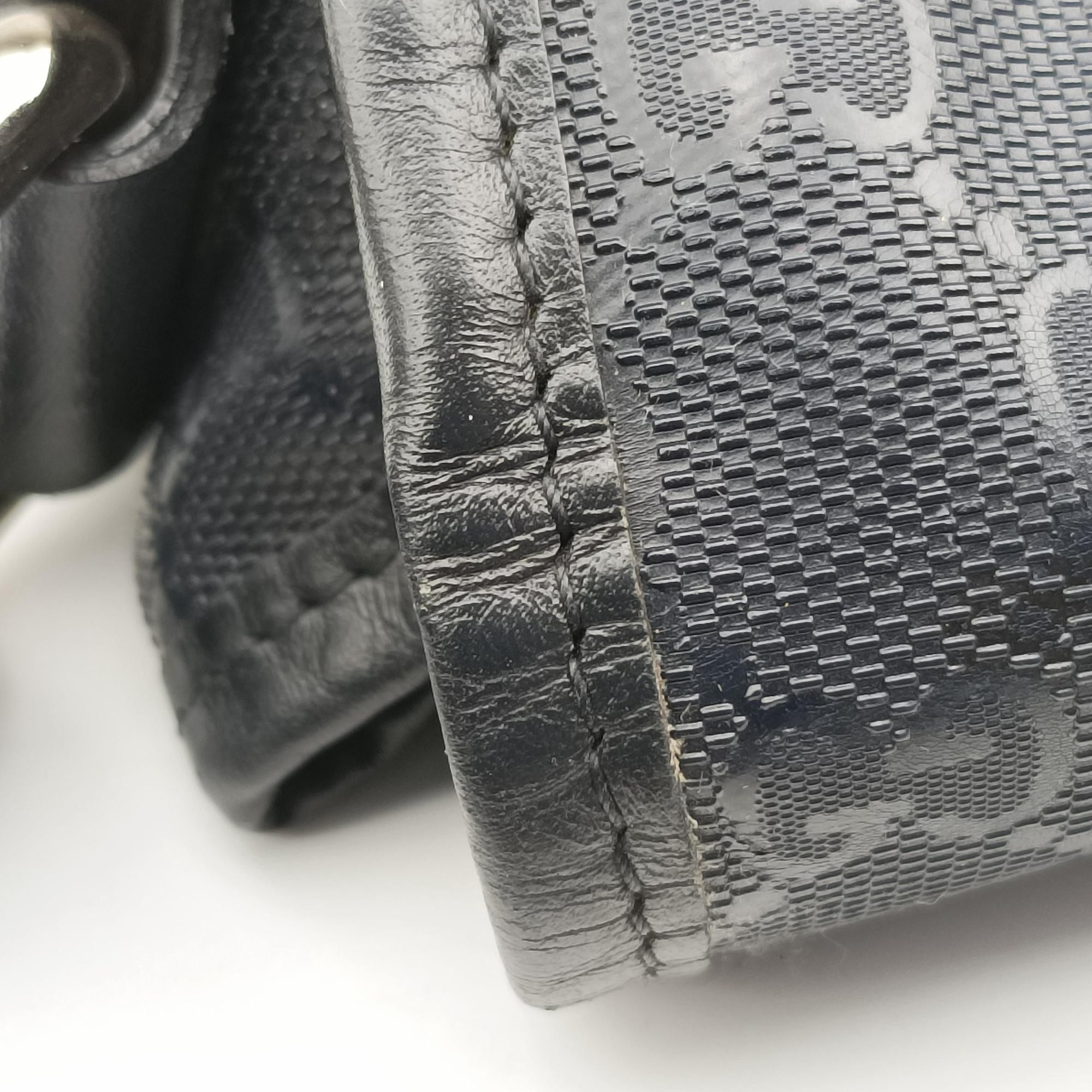 GG Plus Messenger Black PVC coated canvas 201732 Lot number unknownGGプラス メッセンジャー ブラック PVCコーティングキャンバス 201732 製番不明