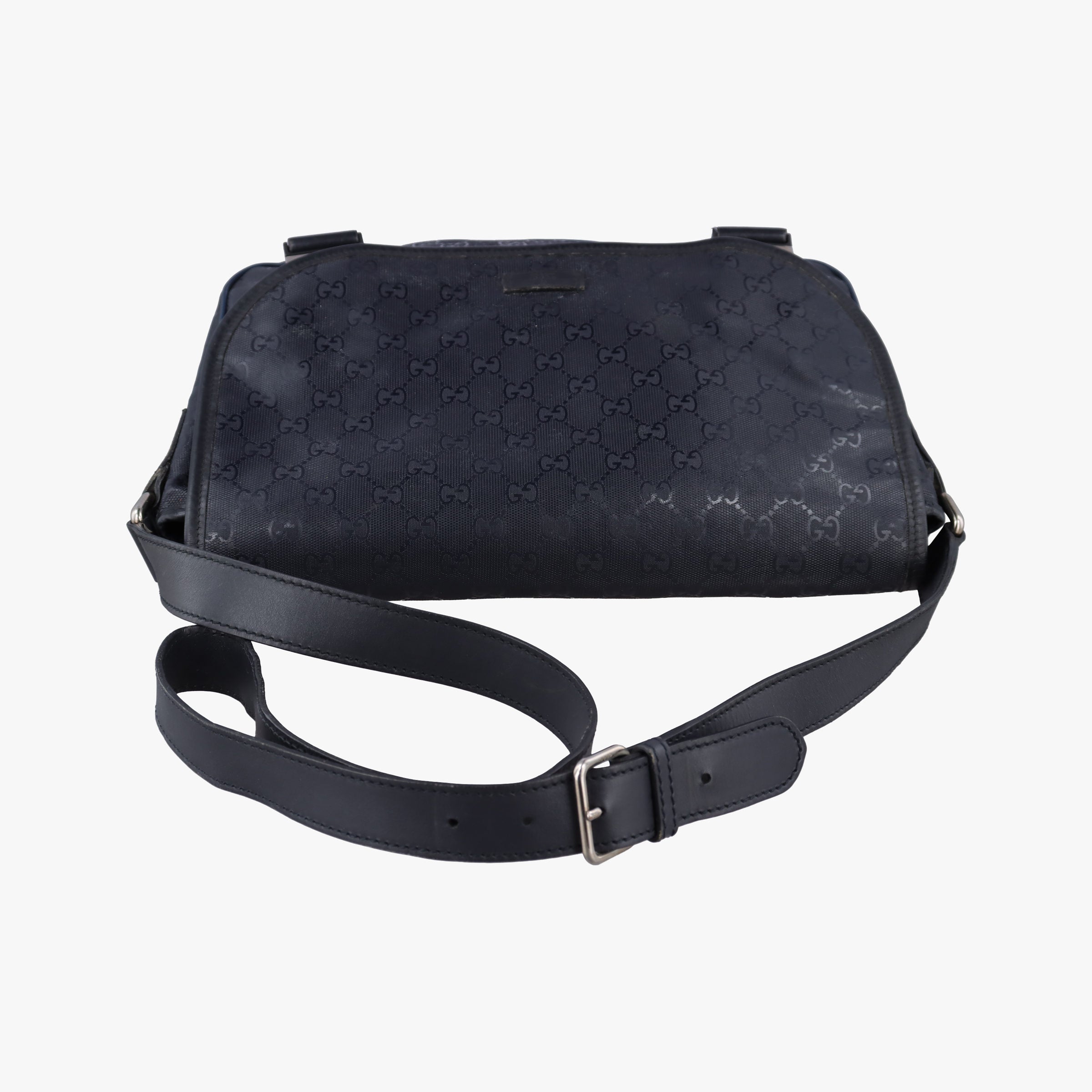 GG Plus Messenger Black PVC coated canvas 201732 Lot number unknownGGプラス メッセンジャー ブラック PVCコーティングキャンバス 201732 製番不明