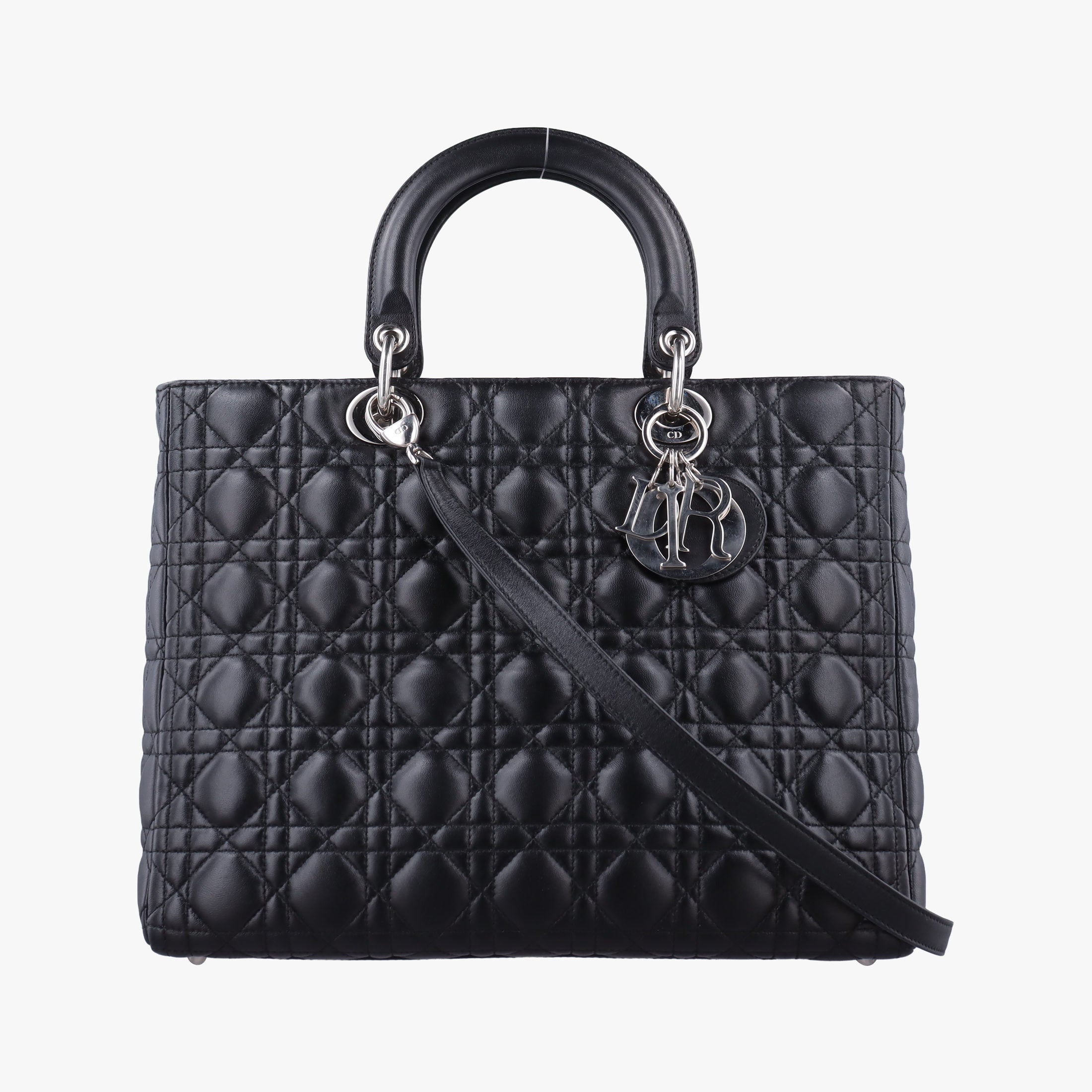 Lady Dior Black lambskin 08-MA-0110レディディオール ブラック ラムスキン 08-MA-0110