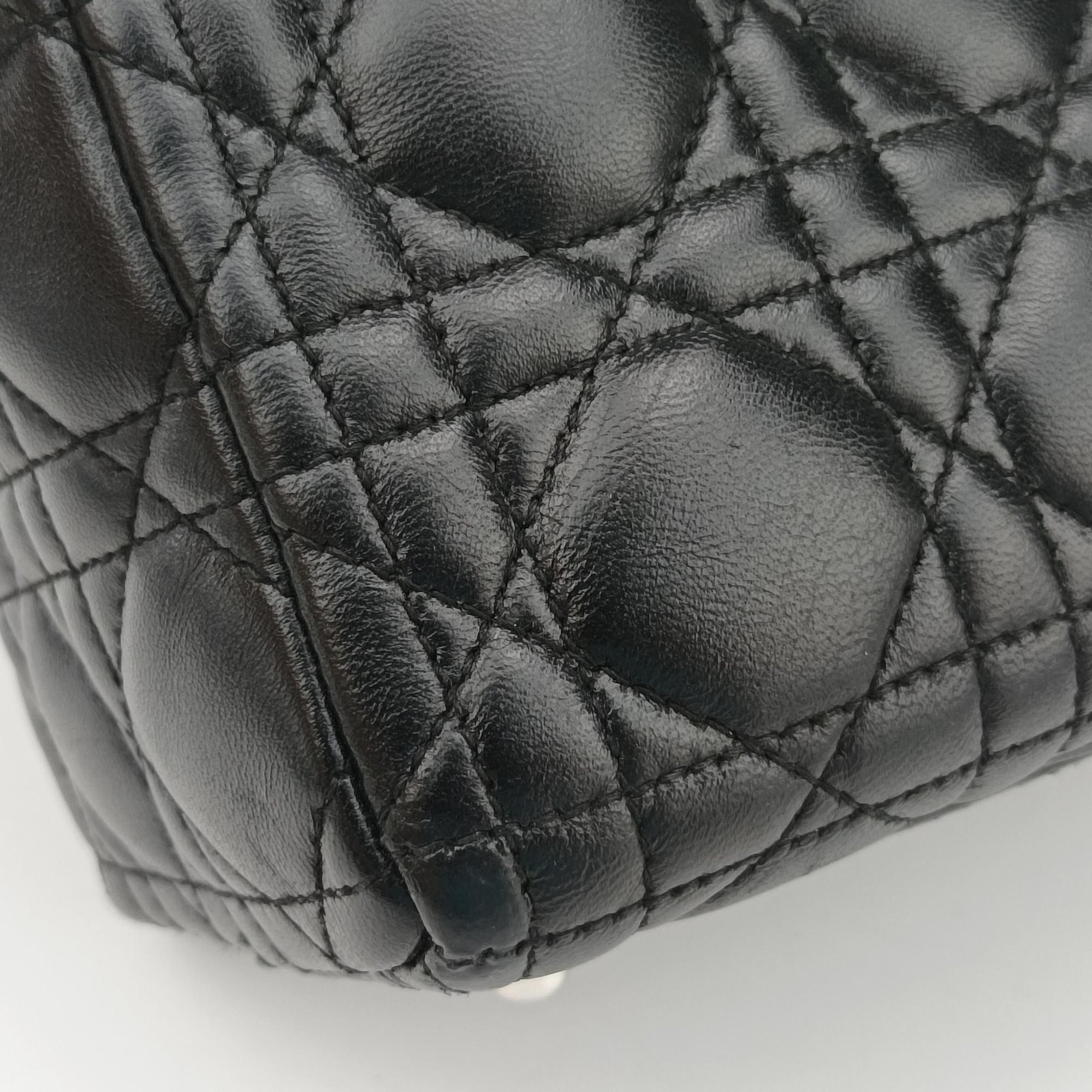 Lady Dior Black lambskin 08-MA-0110レディディオール ブラック ラムスキン 08-MA-0110