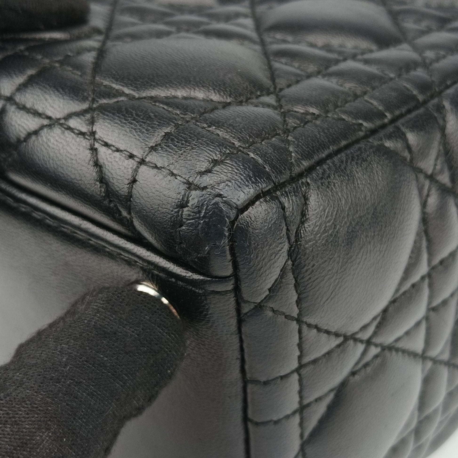 Lady Dior Black lambskin 08-MA-0110レディディオール ブラック ラムスキン 08-MA-0110