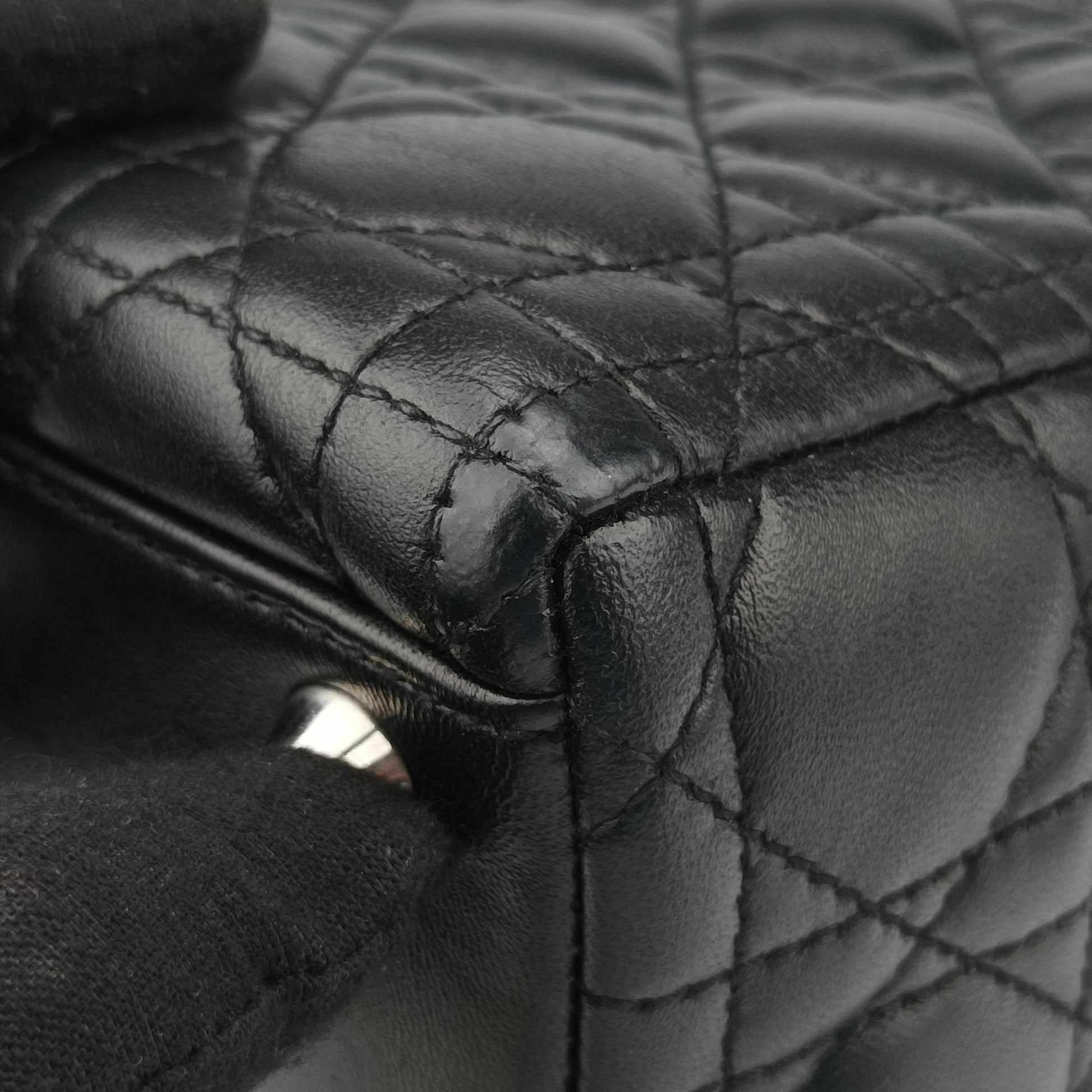 Lady Dior Black lambskin 08-MA-0110レディディオール ブラック ラムスキン 08-MA-0110