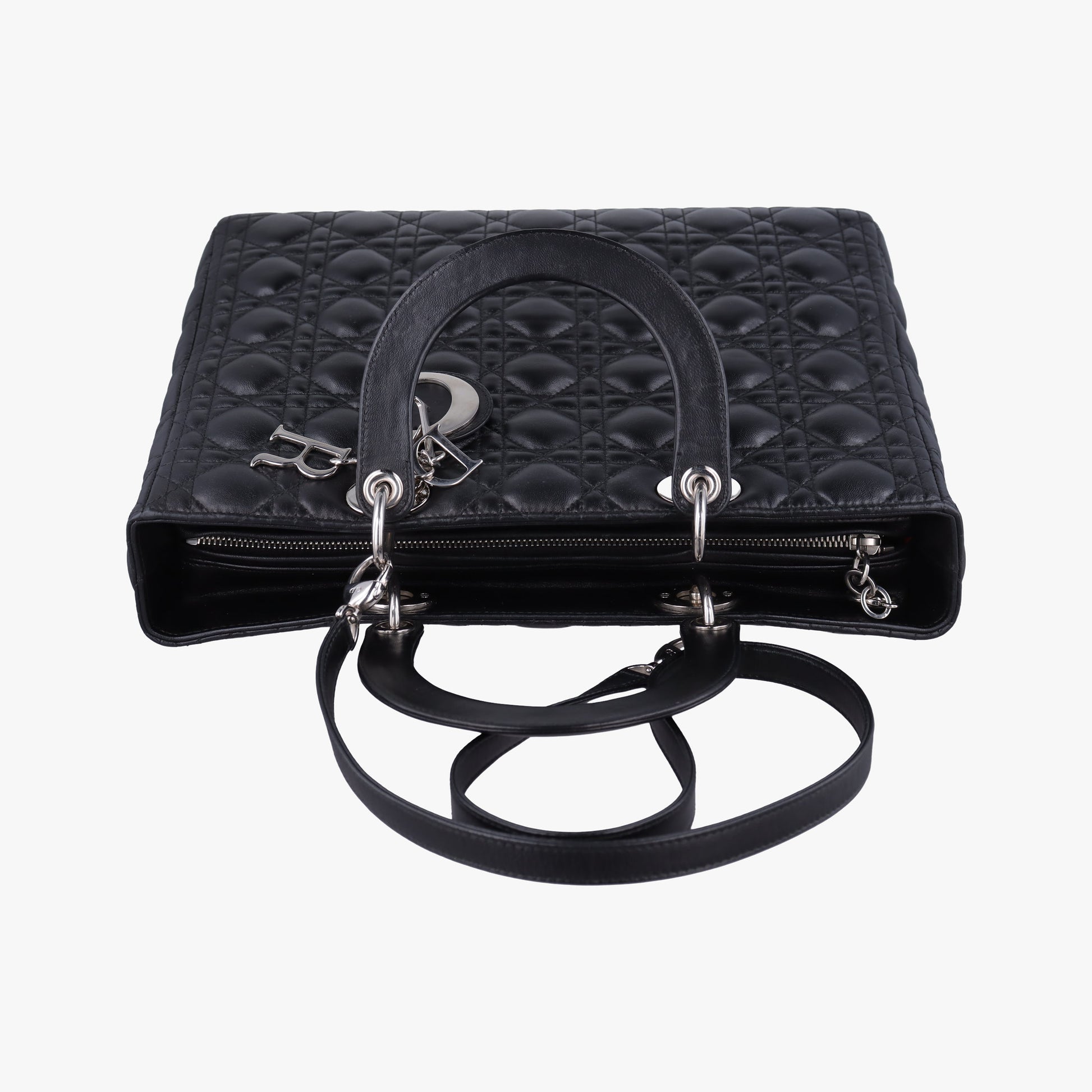Lady Dior Black lambskin 08-MA-0110レディディオール ブラック ラムスキン 08-MA-0110