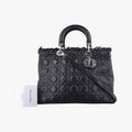 Lady Dior Black lambskin 08-MA-0171レディディオール ブラック ラムスキン 08-MA-0171