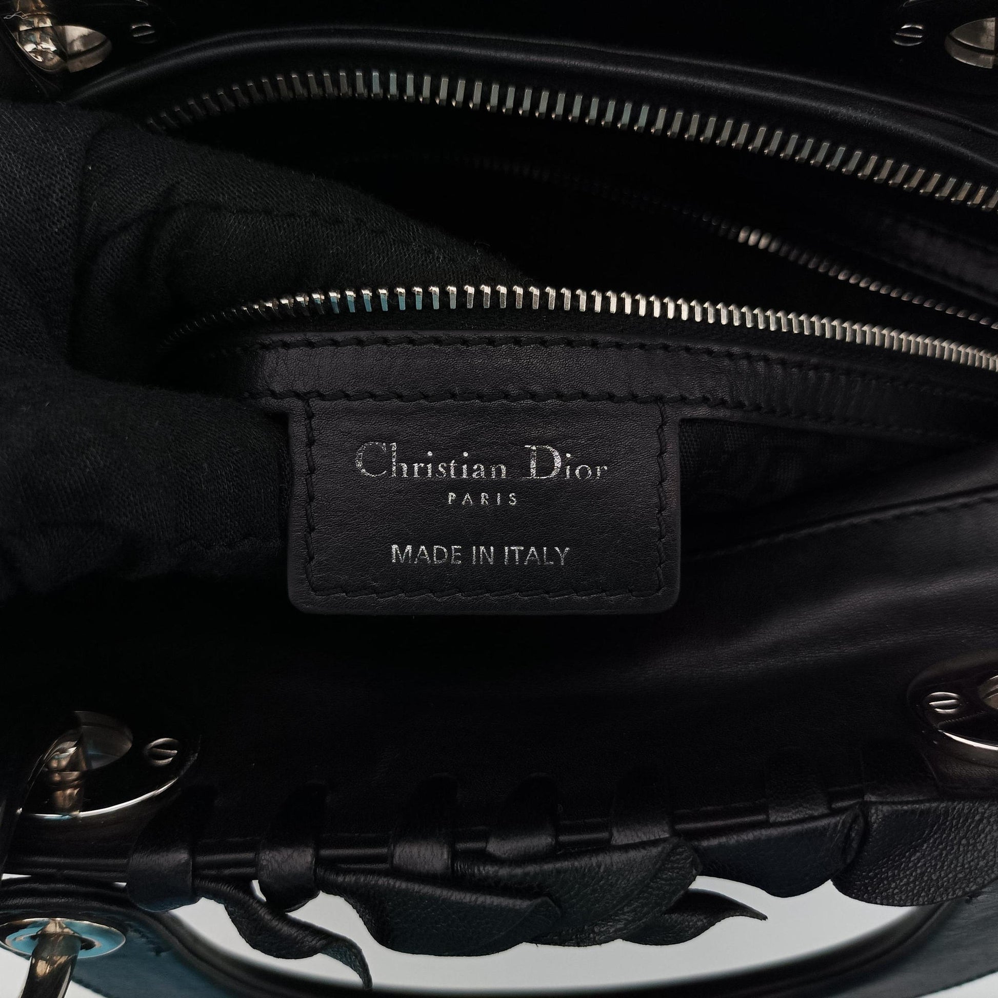 Lady Dior Black lambskin 08-MA-0171レディディオール ブラック ラムスキン 08-MA-0171