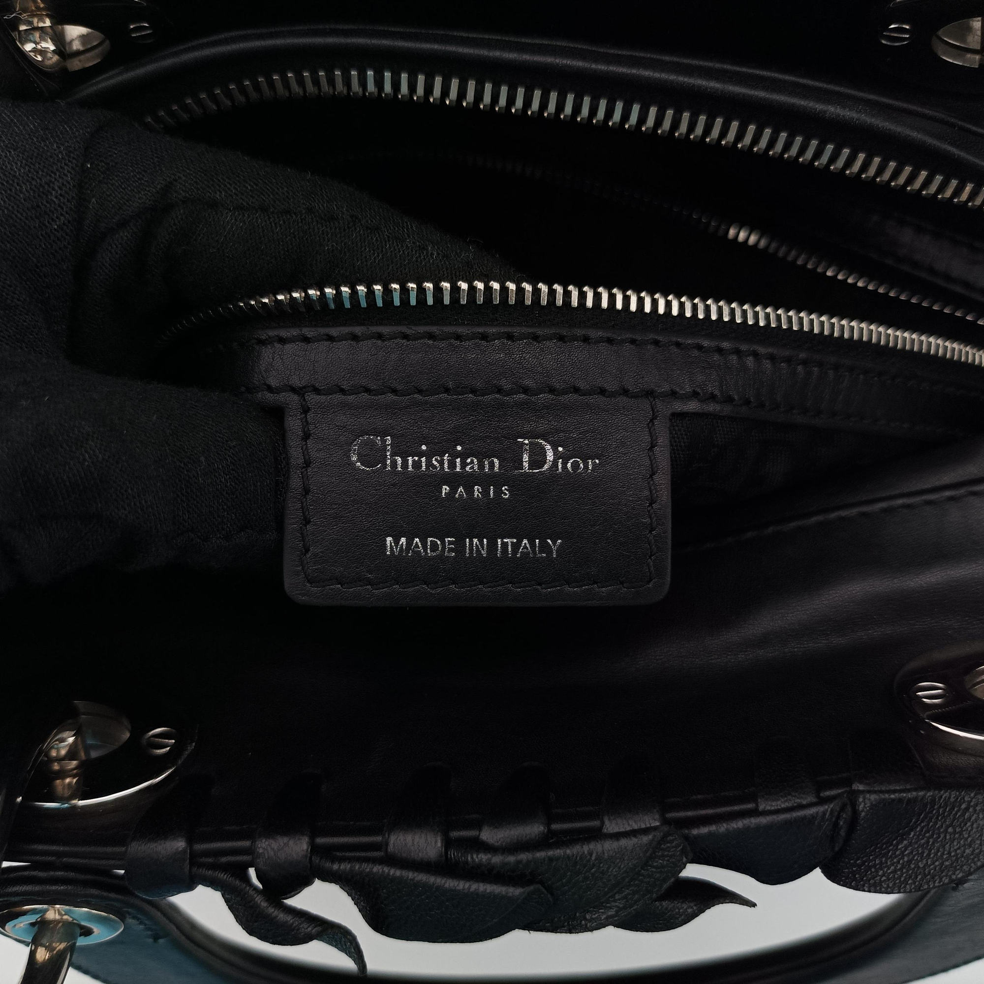 Lady Dior Black lambskin 08-MA-0171レディディオール ブラック ラムスキン 08-MA-0171