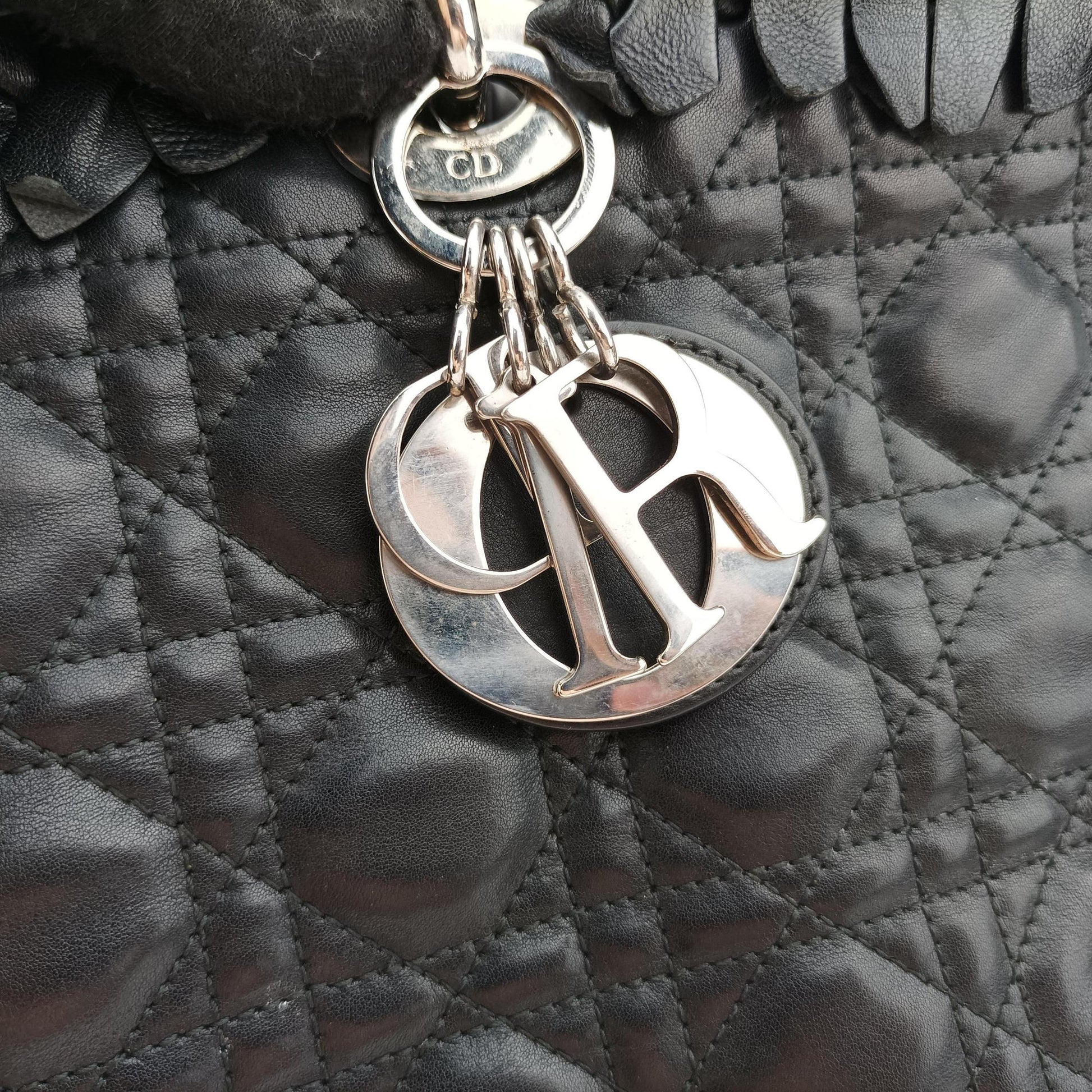 Lady Dior Black lambskin 08-MA-0171レディディオール ブラック ラムスキン 08-MA-0171