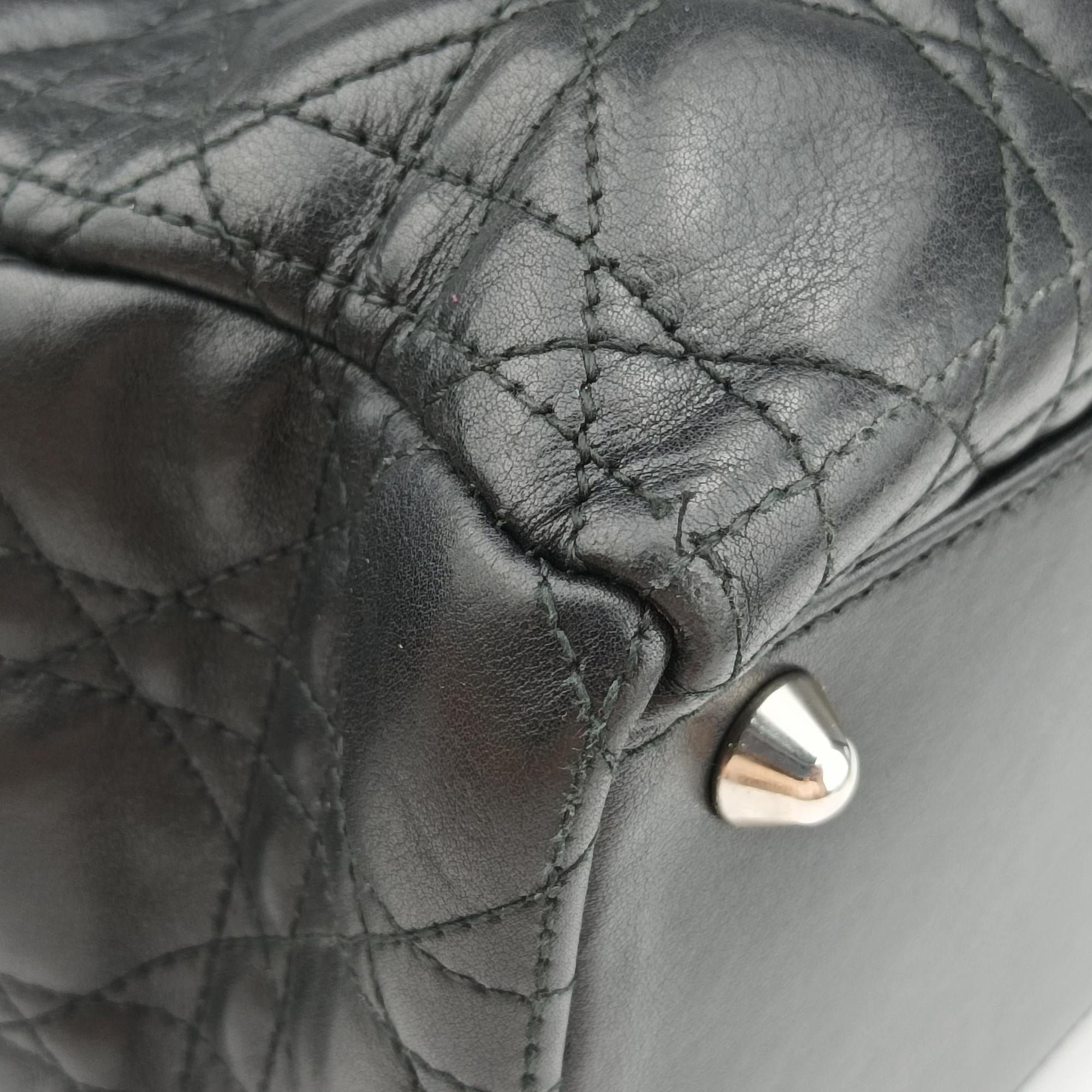 Lady Dior Black lambskin 08-MA-0171レディディオール ブラック ラムスキン 08-MA-0171