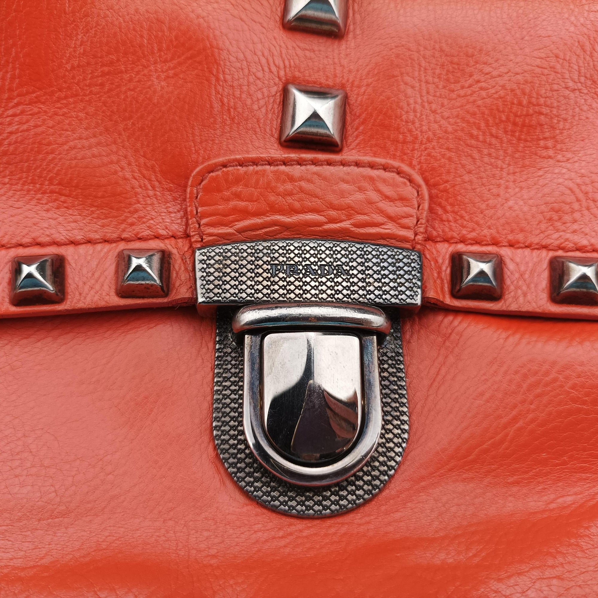 Studded Orange Leather 34 4スタッデッド オレンジ レザー 34 4