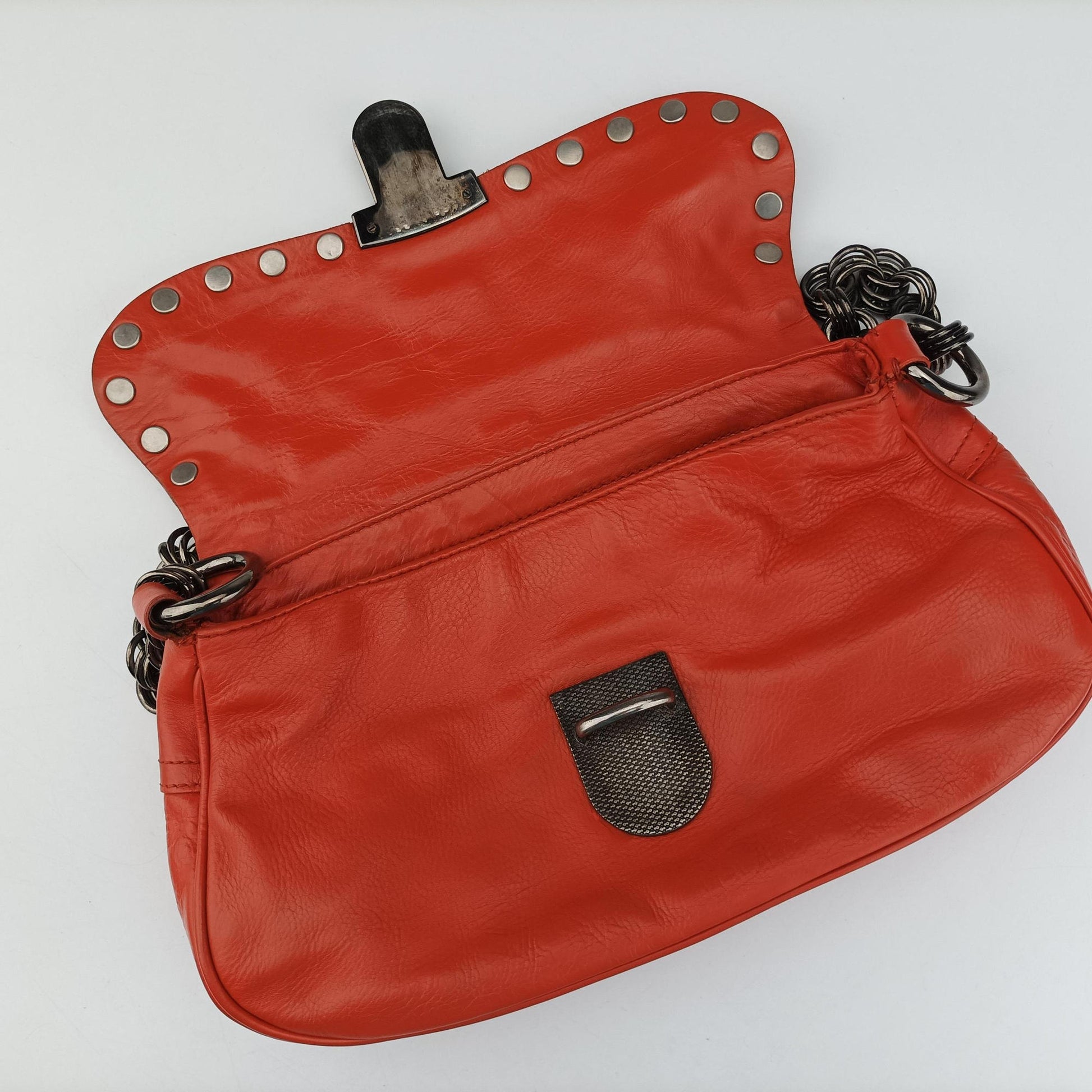 Studded Orange Leather 34 4スタッデッド オレンジ レザー 34 4
