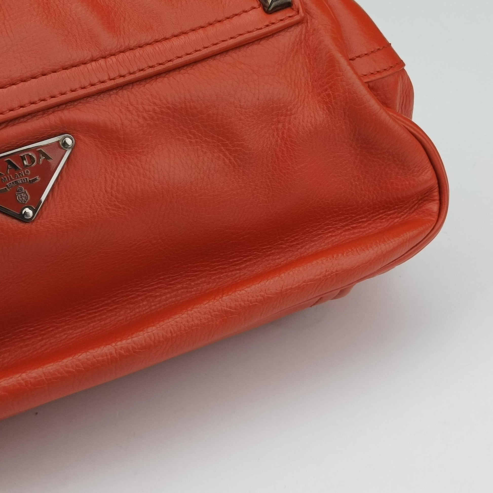 Studded Orange Leather 34 4スタッデッド オレンジ レザー 34 4