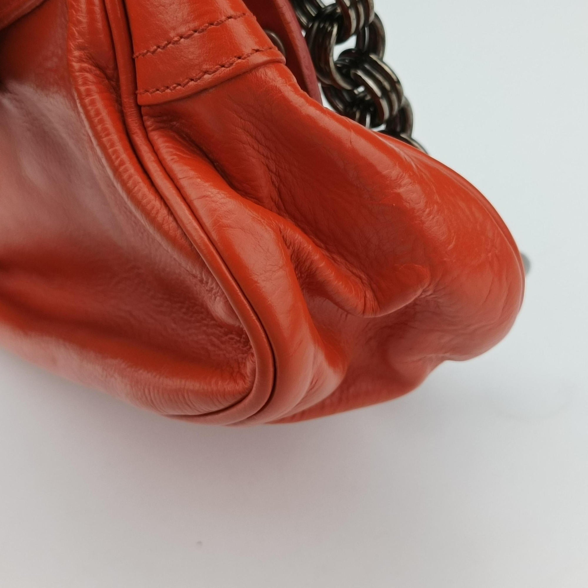 Studded Orange Leather 34 4スタッデッド オレンジ レザー 34 4