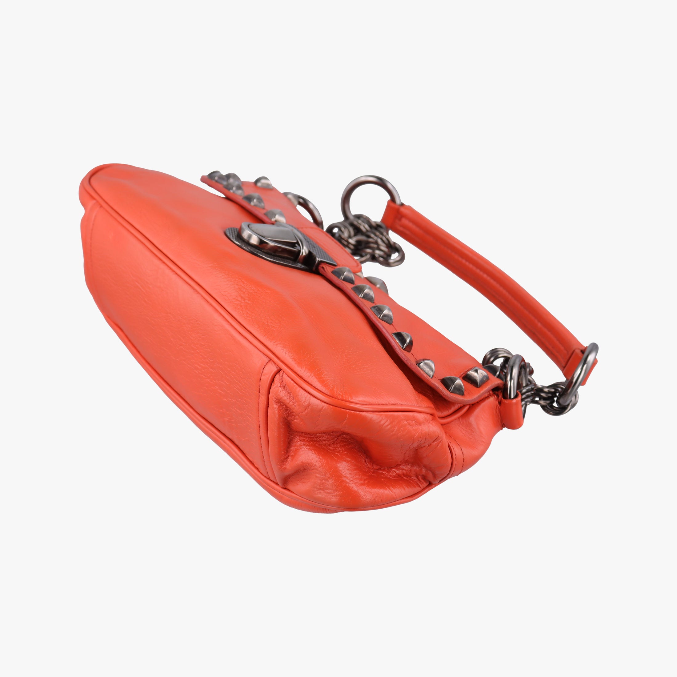 Studded Orange Leather 34 4スタッデッド オレンジ レザー 34 4