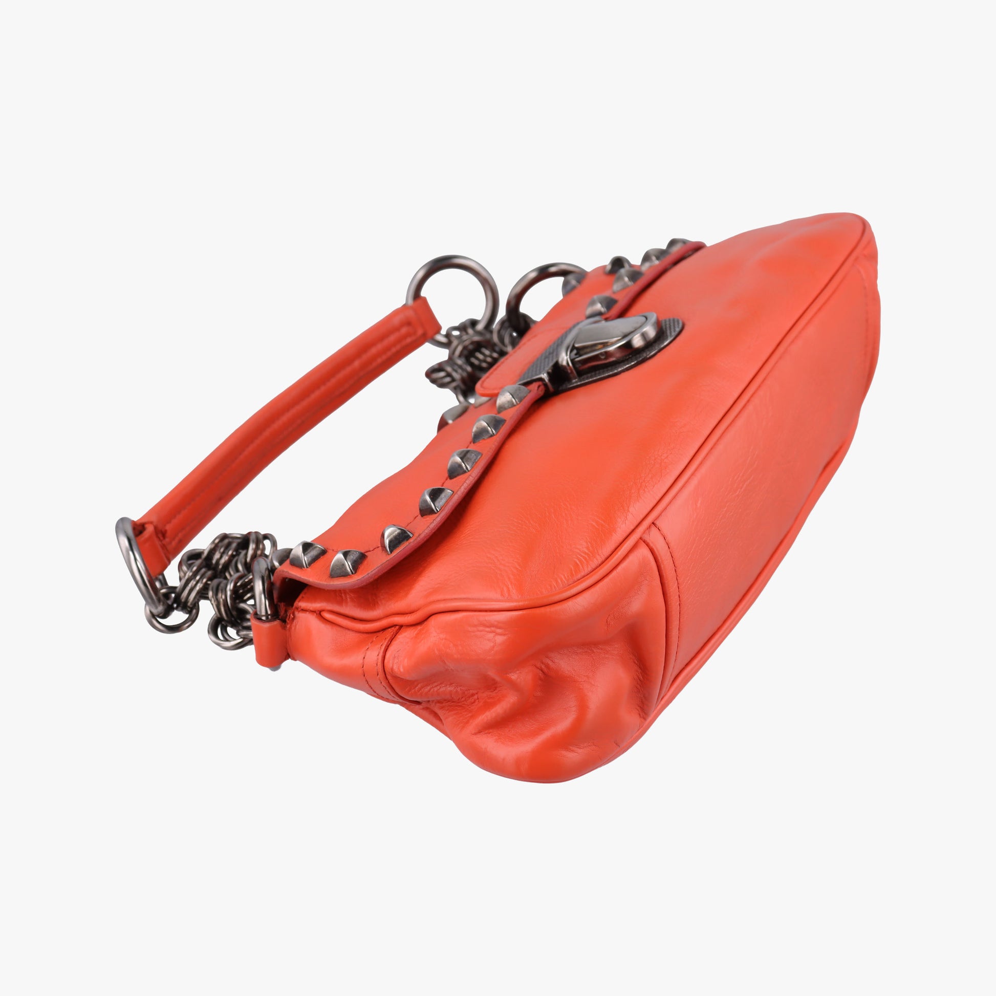 Studded Orange Leather 34 4スタッデッド オレンジ レザー 34 4