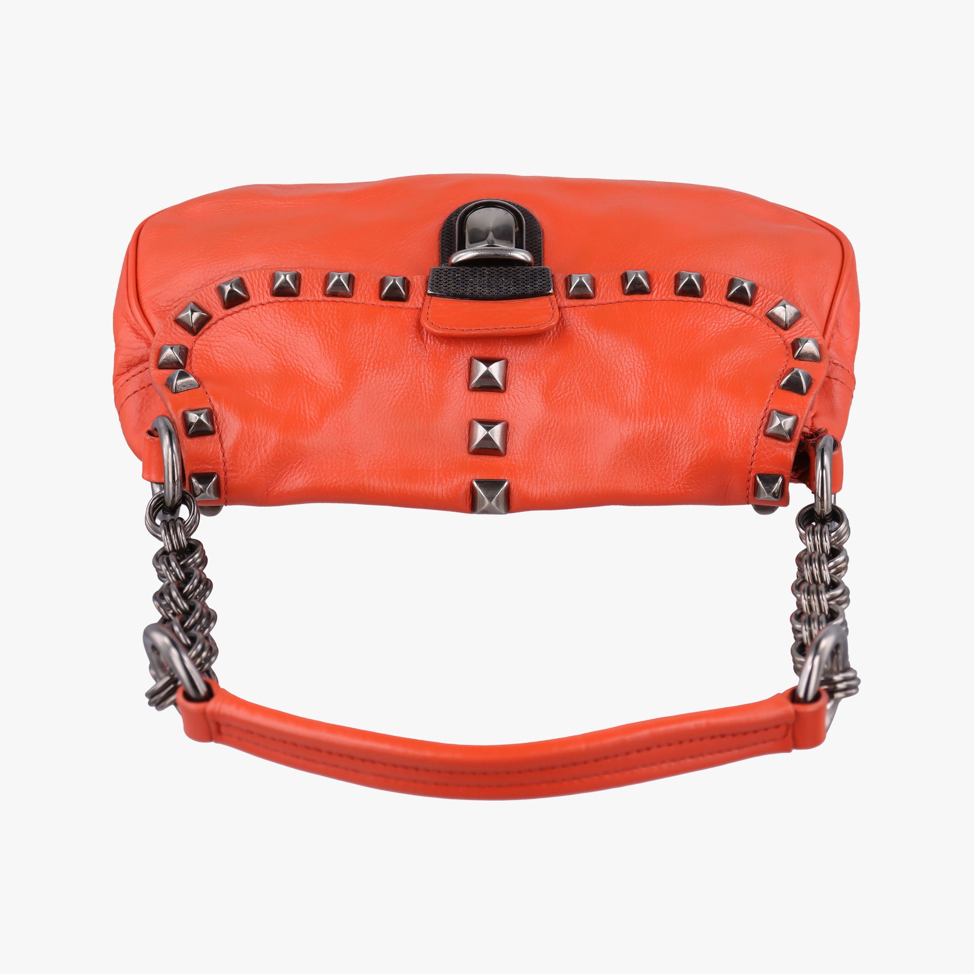 Studded Orange Leather 34 4スタッデッド オレンジ レザー 34 4