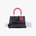 Be Dior Black × Rose Red Leather 29-MA-0125ビー ディオール ブラック × ローズレッド レザー 29-MA-0125