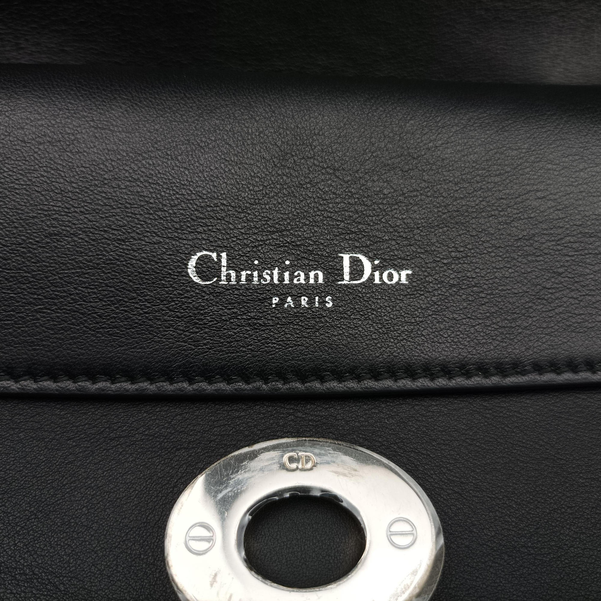 Be Dior Black × Rose Red Leather 29-MA-0125ビー ディオール ブラック × ローズレッド レザー 29-MA-0125