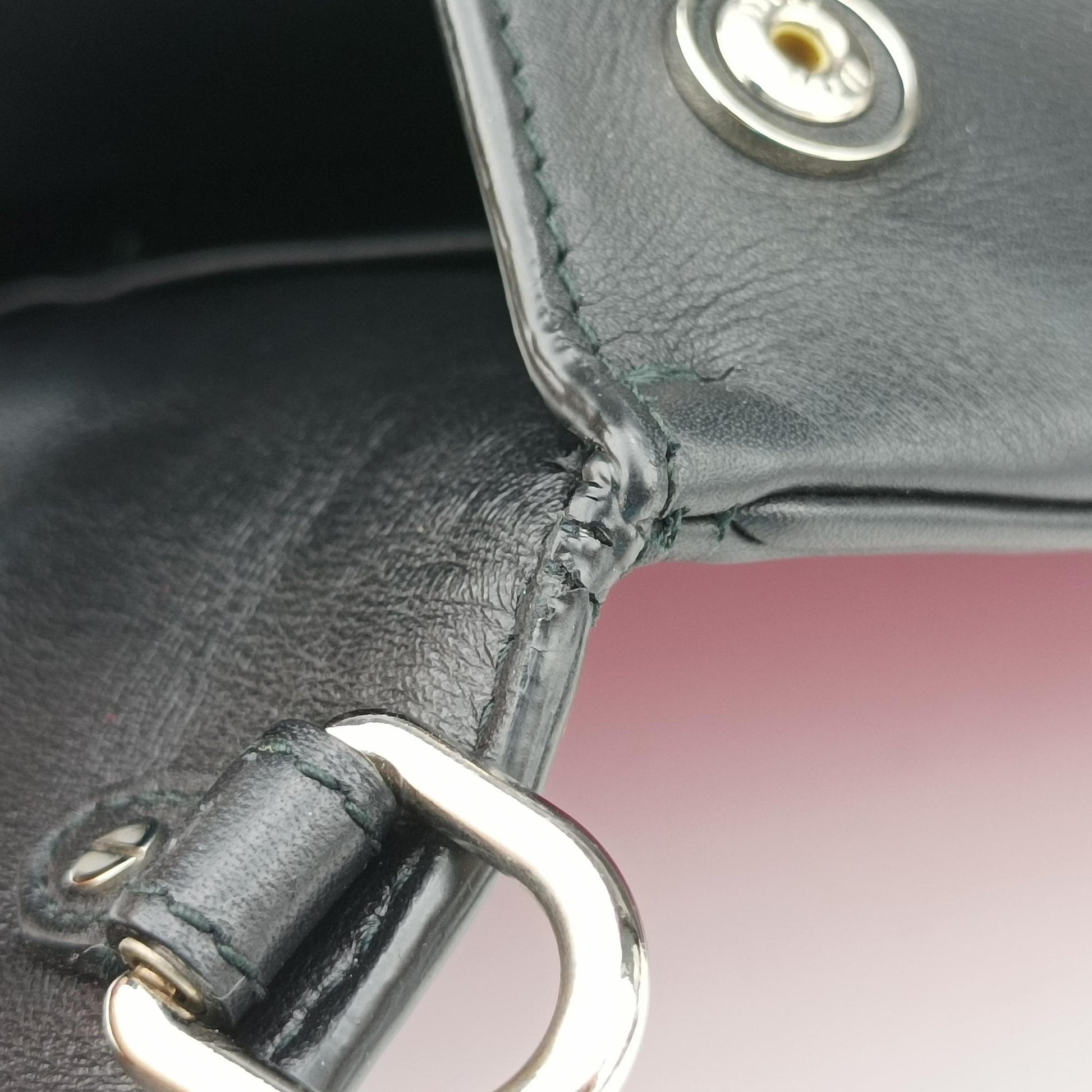Be Dior Black × Rose Red Leather 29-MA-0125ビー ディオール ブラック × ローズレッド レザー 29-MA-0125