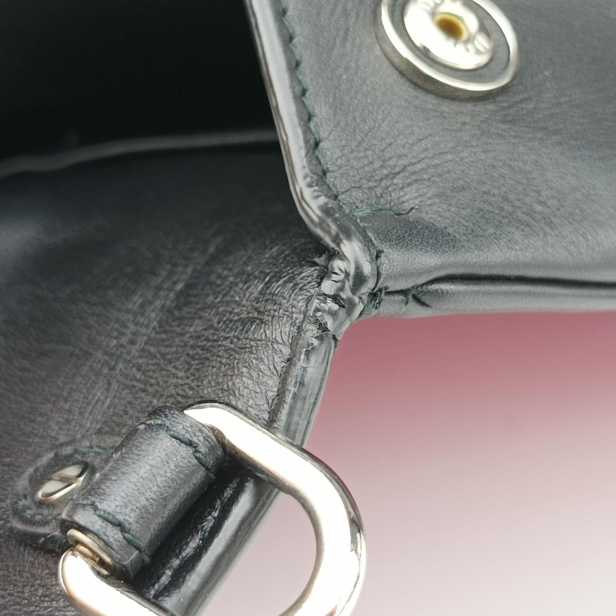 Be Dior Black × Rose Red Leather 29-MA-0125ビー ディオール ブラック × ローズレッド レザー 29-MA-0125