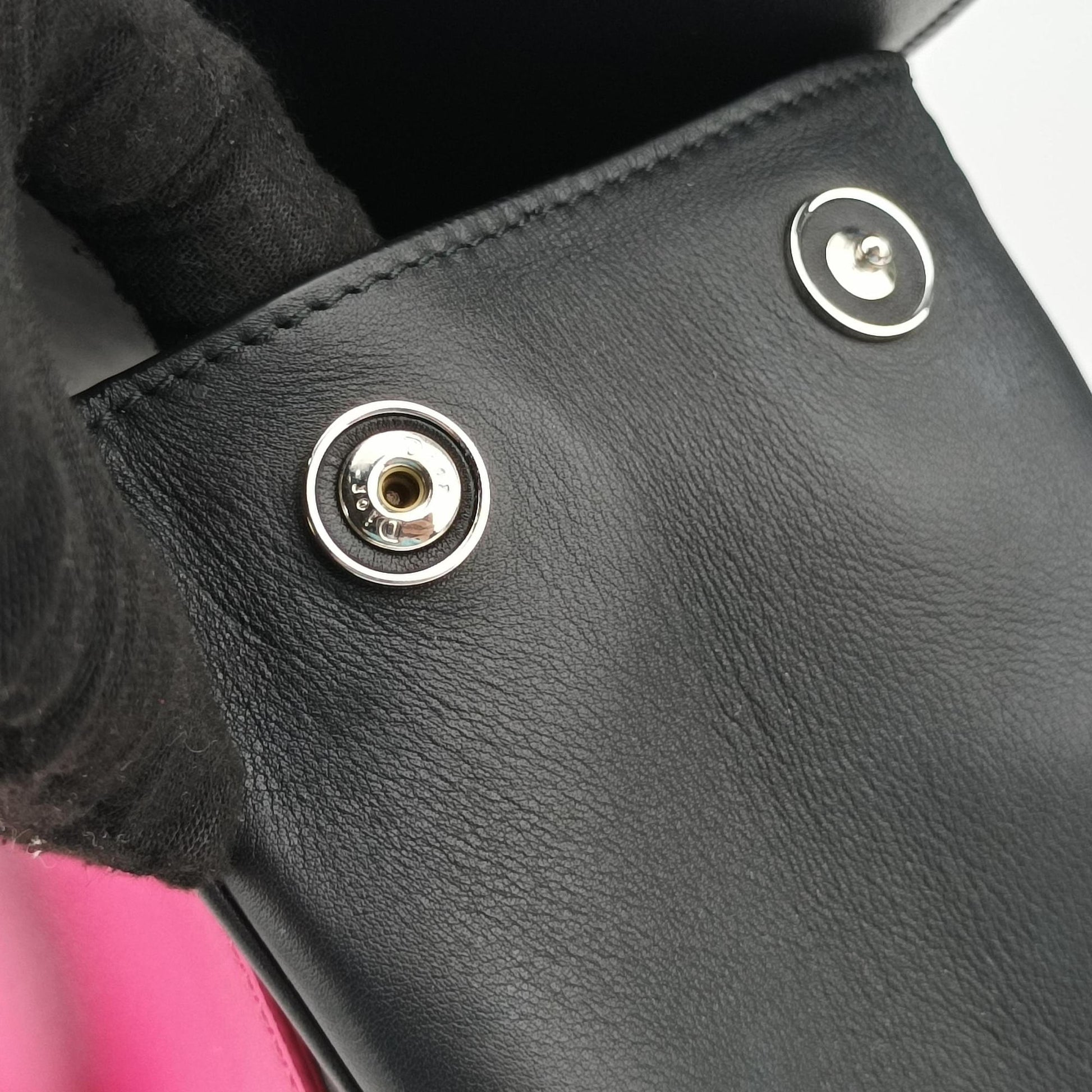 Be Dior Black × Rose Red Leather 29-MA-0125ビー ディオール ブラック × ローズレッド レザー 29-MA-0125