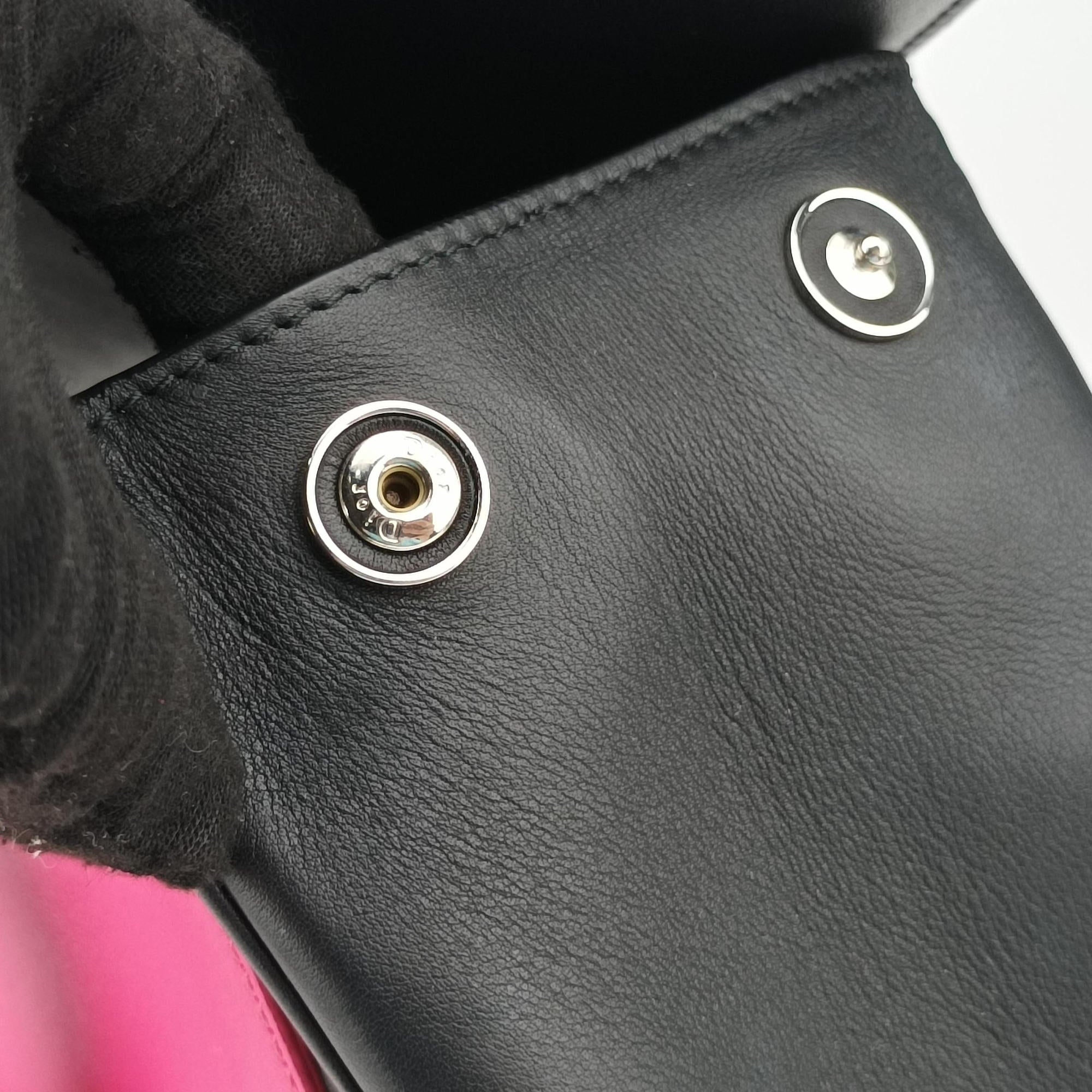 Be Dior Black × Rose Red Leather 29-MA-0125ビー ディオール ブラック × ローズレッド レザー 29-MA-0125