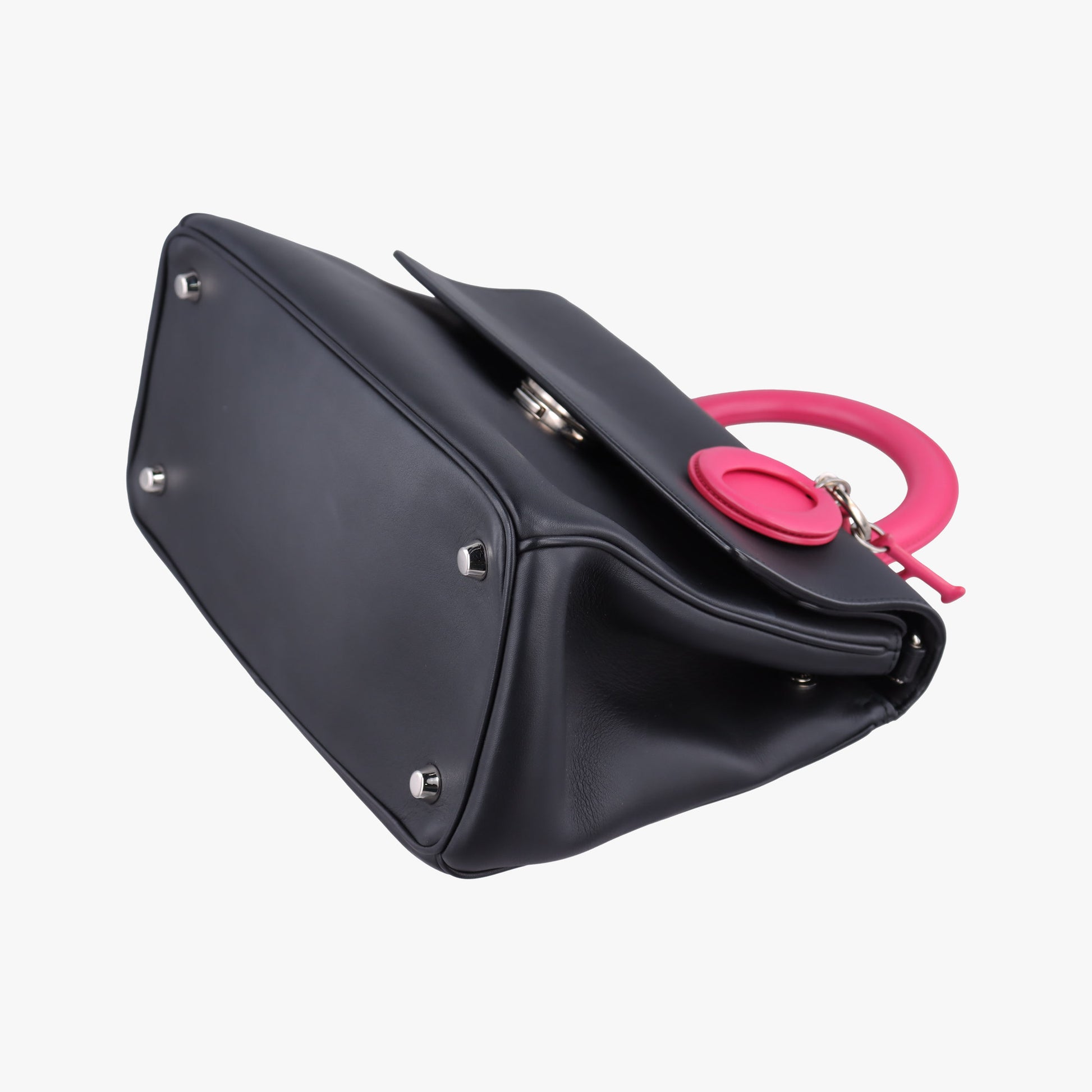 Be Dior Black × Rose Red Leather 29-MA-0125ビー ディオール ブラック × ローズレッド レザー 29-MA-0125