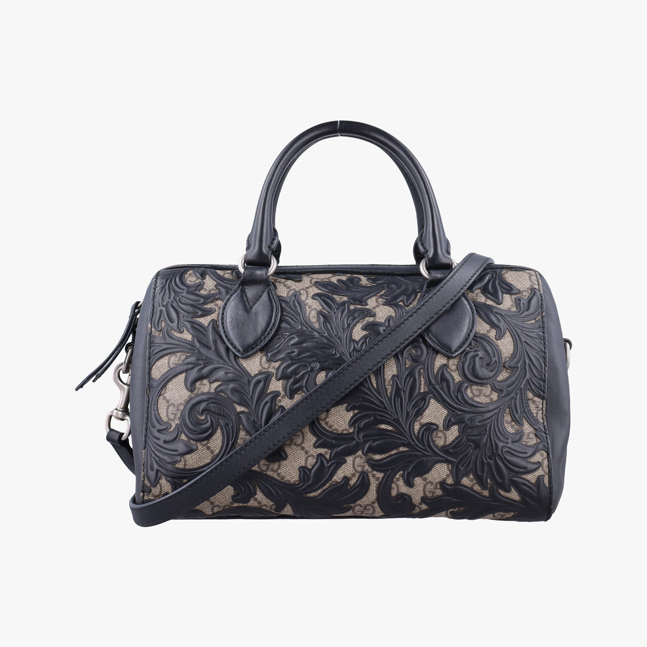 Arabesque Boston Beige×Black PVC coated canvas×Leather 409529 F020367344アラベスク ボストン ベージュ×ブラック PVCコーティングキャンバス×レザー 409529 F020367344