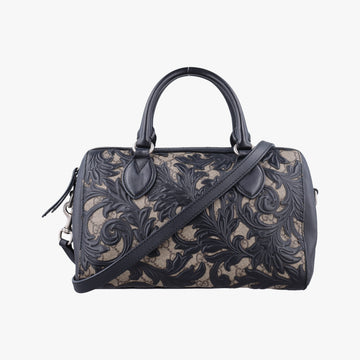 Arabesque Boston Beige×Black PVC coated canvas×Leather 409529 F020367344アラベスク ボストン ベージュ×ブラック PVCコーティングキャンバス×レザー 409529 F020367344