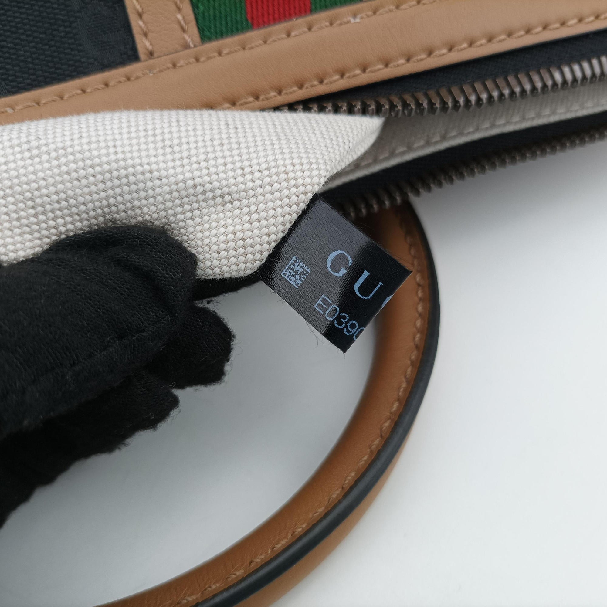 Ophidia Black × Brown × Multicolor Leather×Canvas 715774 E039050453オフィディア ブラック × ブラウン × マルチカラー レザー×キャンバス 715774 E039050453
