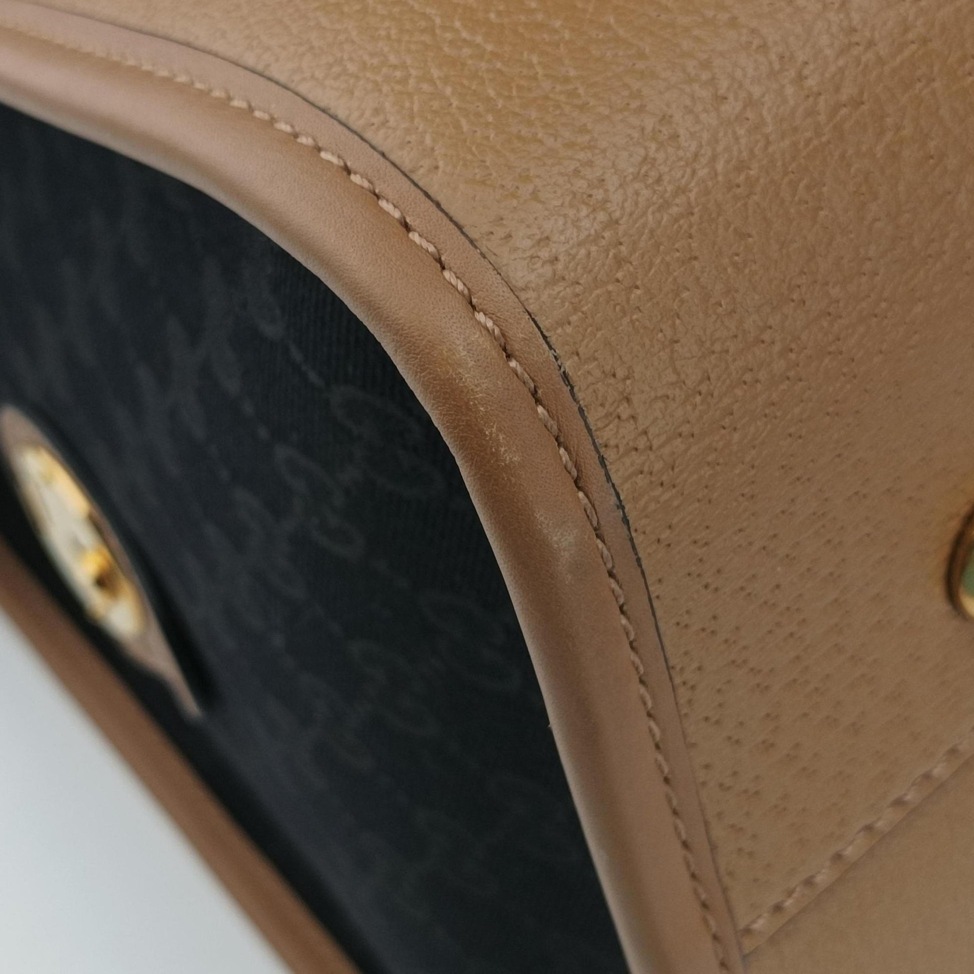 Ophidia Black × Brown × Multicolor Leather×Canvas 715774 E039050453オフィディア ブラック × ブラウン × マルチカラー レザー×キャンバス 715774 E039050453