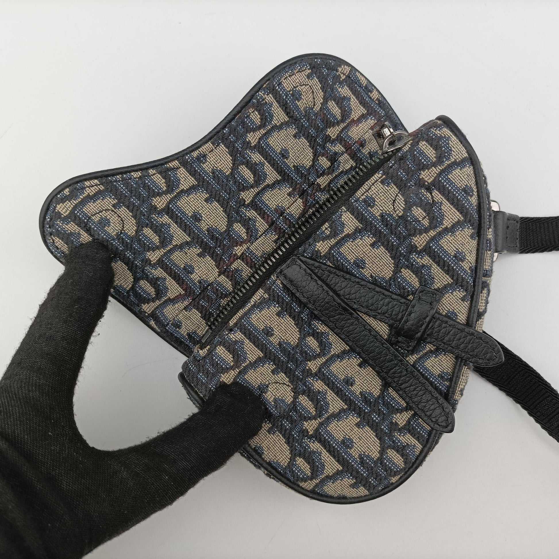 saddle Gray×Navy×Black Jacquard×Leather 29-BO-1222サドル グレー×ネイビー×ブラック ジャガード×レザー 29-BO-1222
