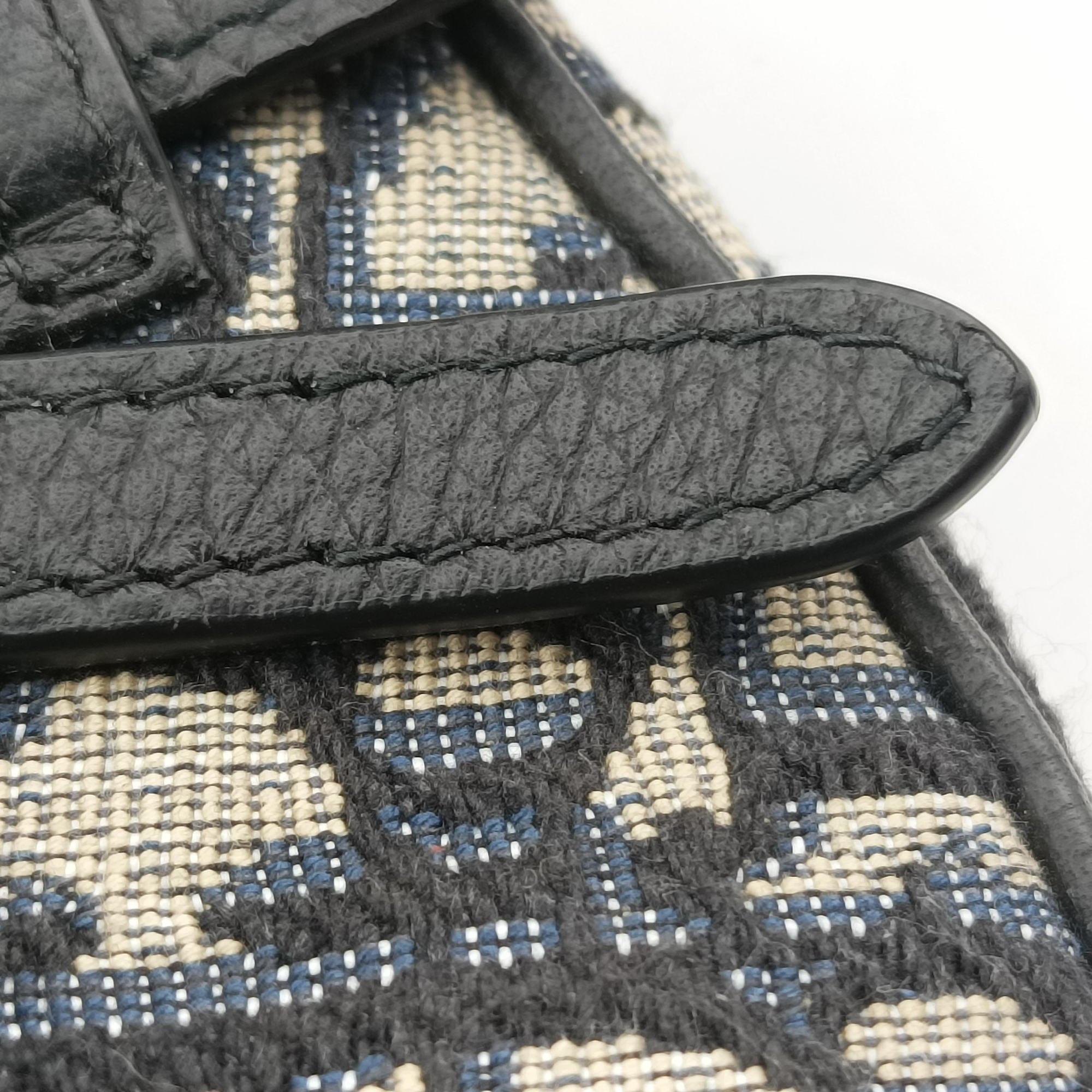 saddle Gray×Navy×Black Jacquard×Leather 29-BO-1222サドル グレー×ネイビー×ブラック ジャガード×レザー 29-BO-1222