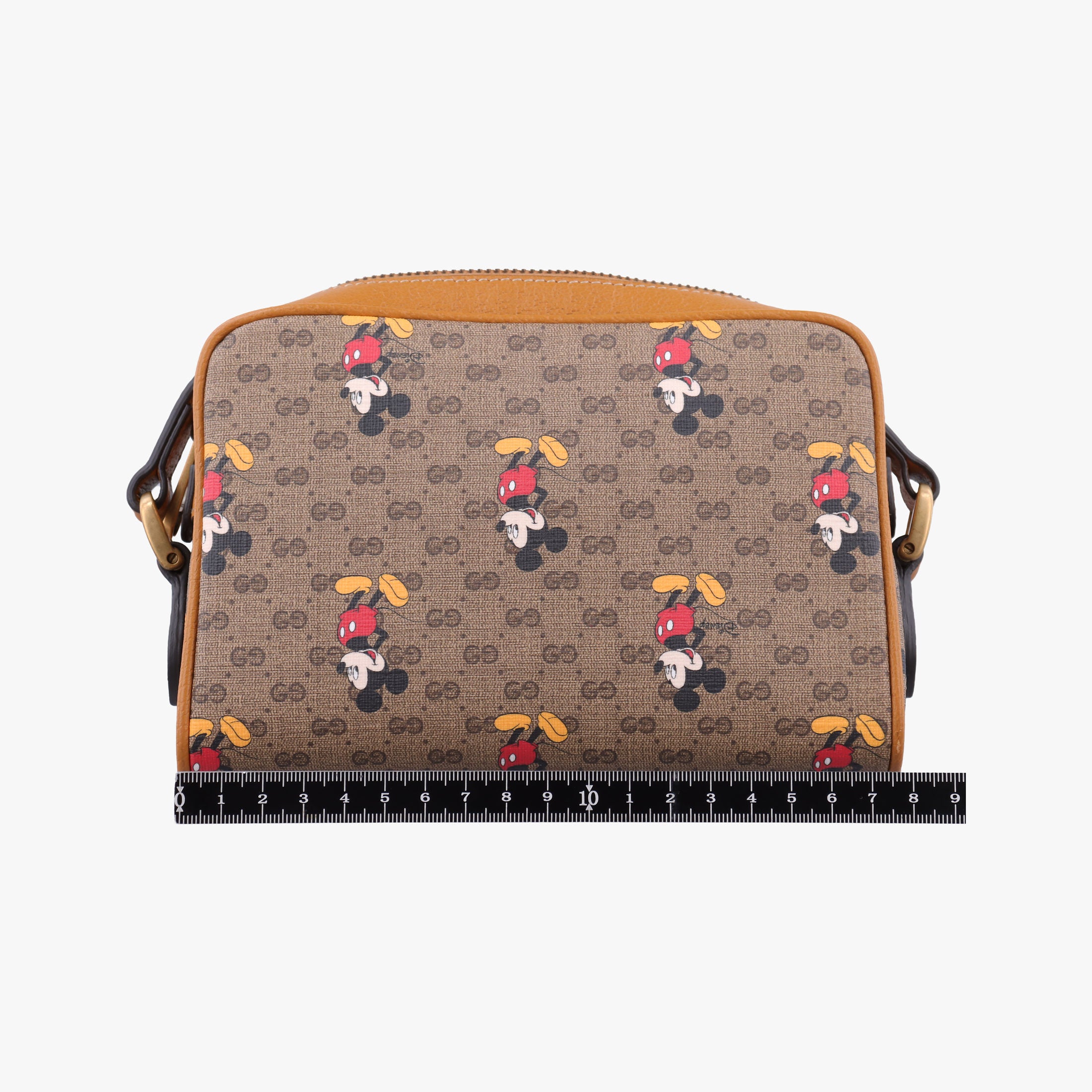 Mickey Mouse Disney collaboration Brown PVC coated canvas×Leather 602536 ミッキーマウス ディズニーコラボ ブラウン PVCコーティングキャンバス×レザー 602536 