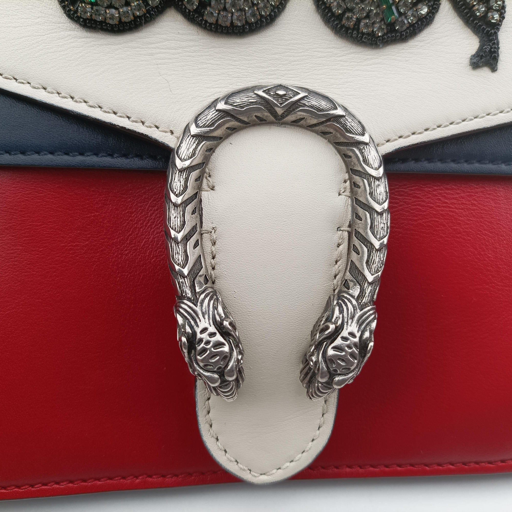 Dionysus Ivory×Red×Navy Leather 421970 B022176680ディオニュソス アイボリー×レッド×ネイビー レザー 421970 B022176680