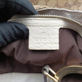 Charlotte Hobo Brown×White Leather×canvas 203504 G6226962シャーロット ブラウン×ホワイト レザー×キャンバス 203504 G6226962