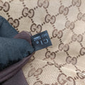 Charlotte Hobo Brown×White Leather×canvas 203504 G6226962シャーロット ブラウン×ホワイト レザー×キャンバス 203504 G6226962