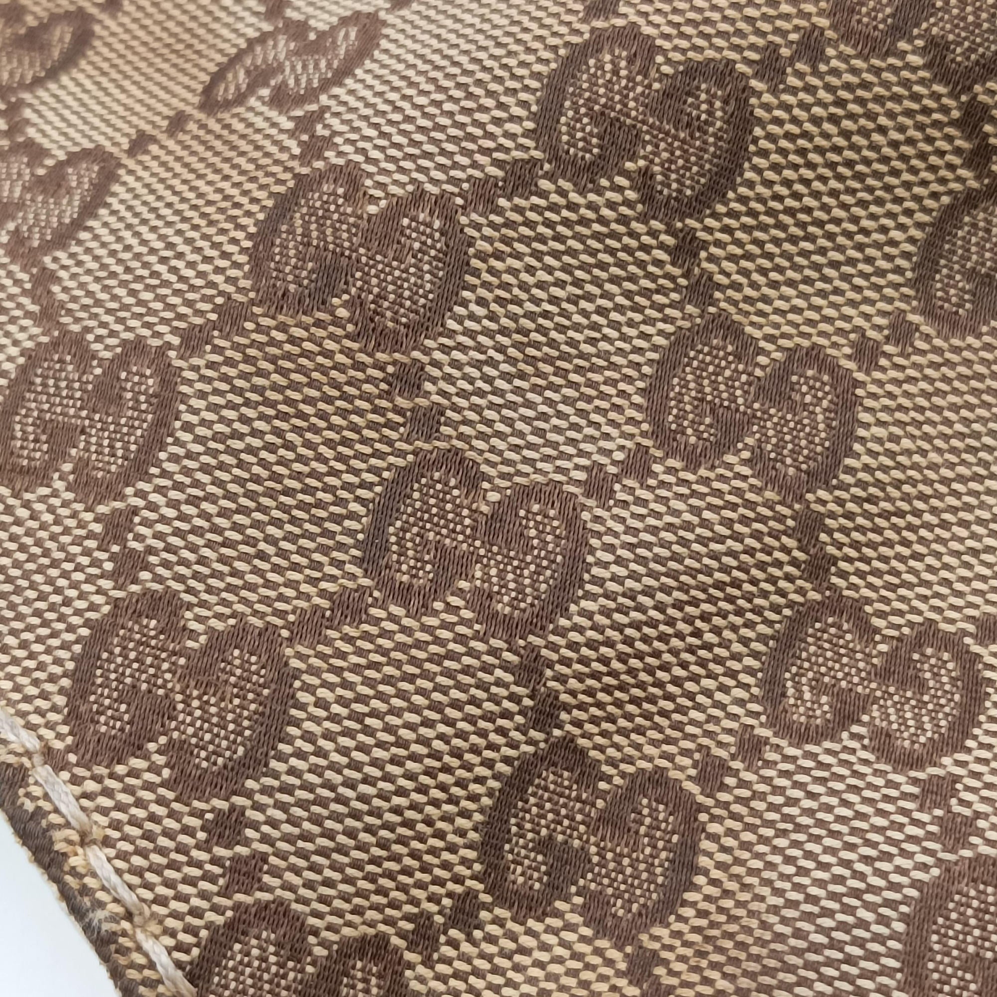 Charlotte Hobo Brown×White Leather×canvas 203504 G6226962シャーロット ブラウン×ホワイト レザー×キャンバス 203504 G6226962