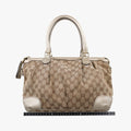 Sukey White×Brown Leather×canvas 247902 C010717737スーキー ホワイト×ブラウン レザー×キャンバス 247902 C010717737