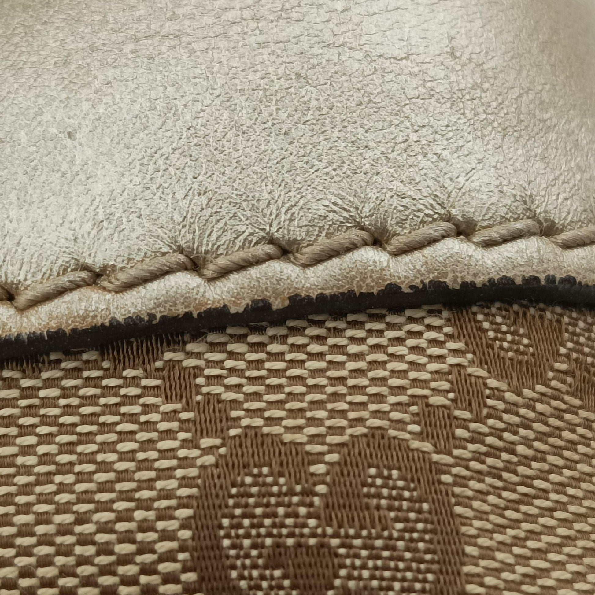 Sukey White×Brown Leather×canvas 247902 C010717737スーキー ホワイト×ブラウン レザー×キャンバス 247902 C010717737