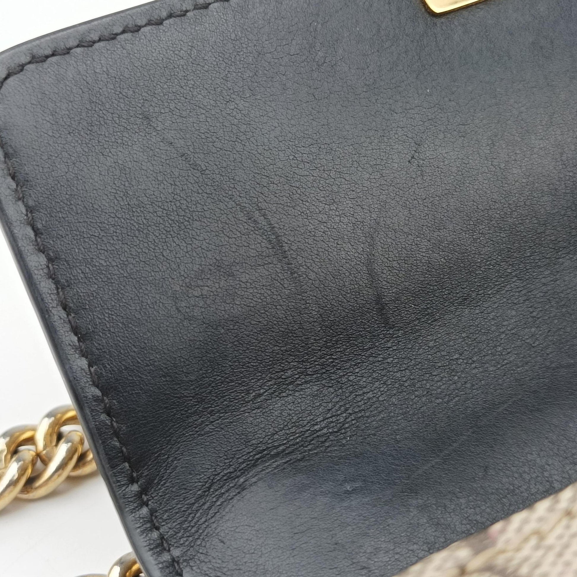 Padlock beige×black PVC coated canvas×Leather 409487 H031554642パドロック ベージュ×ブラック PVCコーティングキャンバス×レザー 409487 H031554642