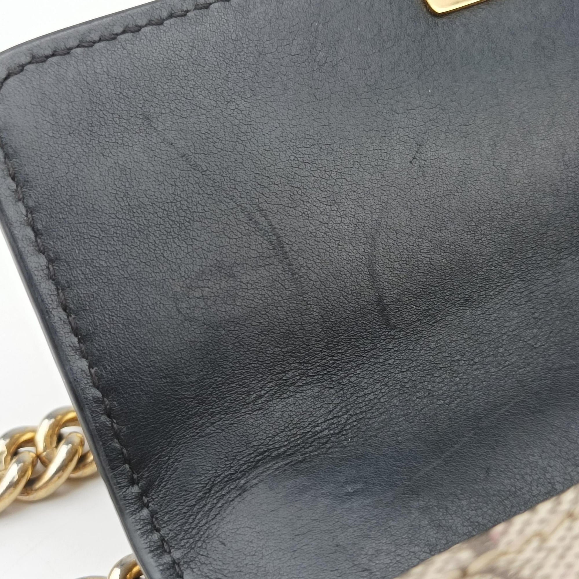 Padlock beige×black PVC coated canvas×Leather 409487 H031554642パドロック ベージュ×ブラック PVCコーティングキャンバス×レザー 409487 H031554642