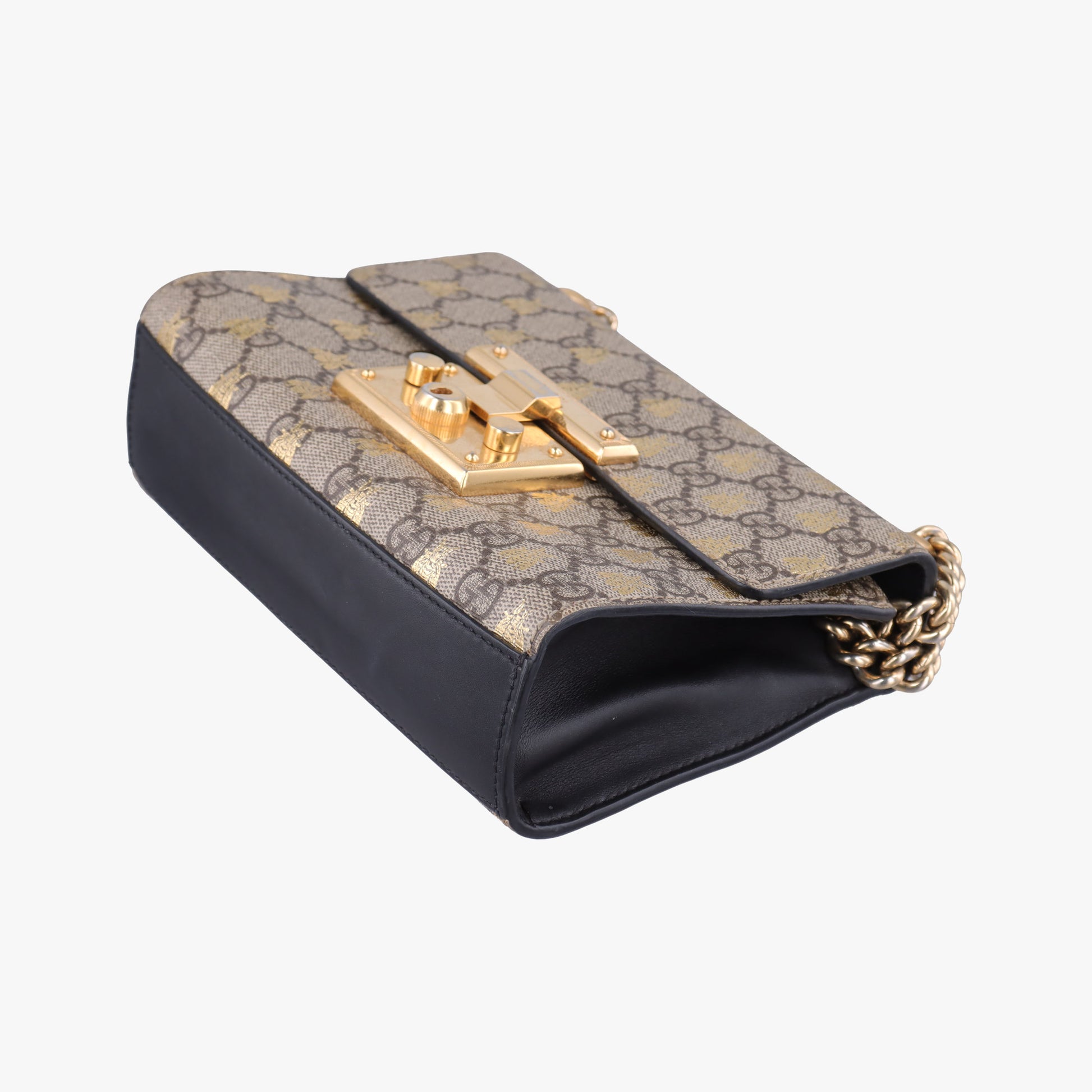 Padlock beige×black PVC coated canvas×Leather 409487 H031554642パドロック ベージュ×ブラック PVCコーティングキャンバス×レザー 409487 H031554642