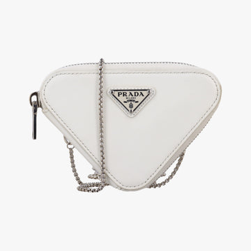 Triangle Chain Pouch White Leather 230-Aトライアングル チェーン ポーチ ホワイト レザー 230-A