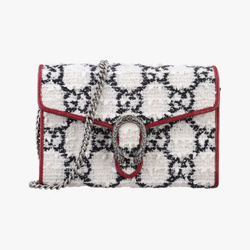 Dionysus Ivory × Red × Black Tweed×Leather 401231 ディオニュソス アイボリー × レッド × ブラック ツイード×レザー 401231 