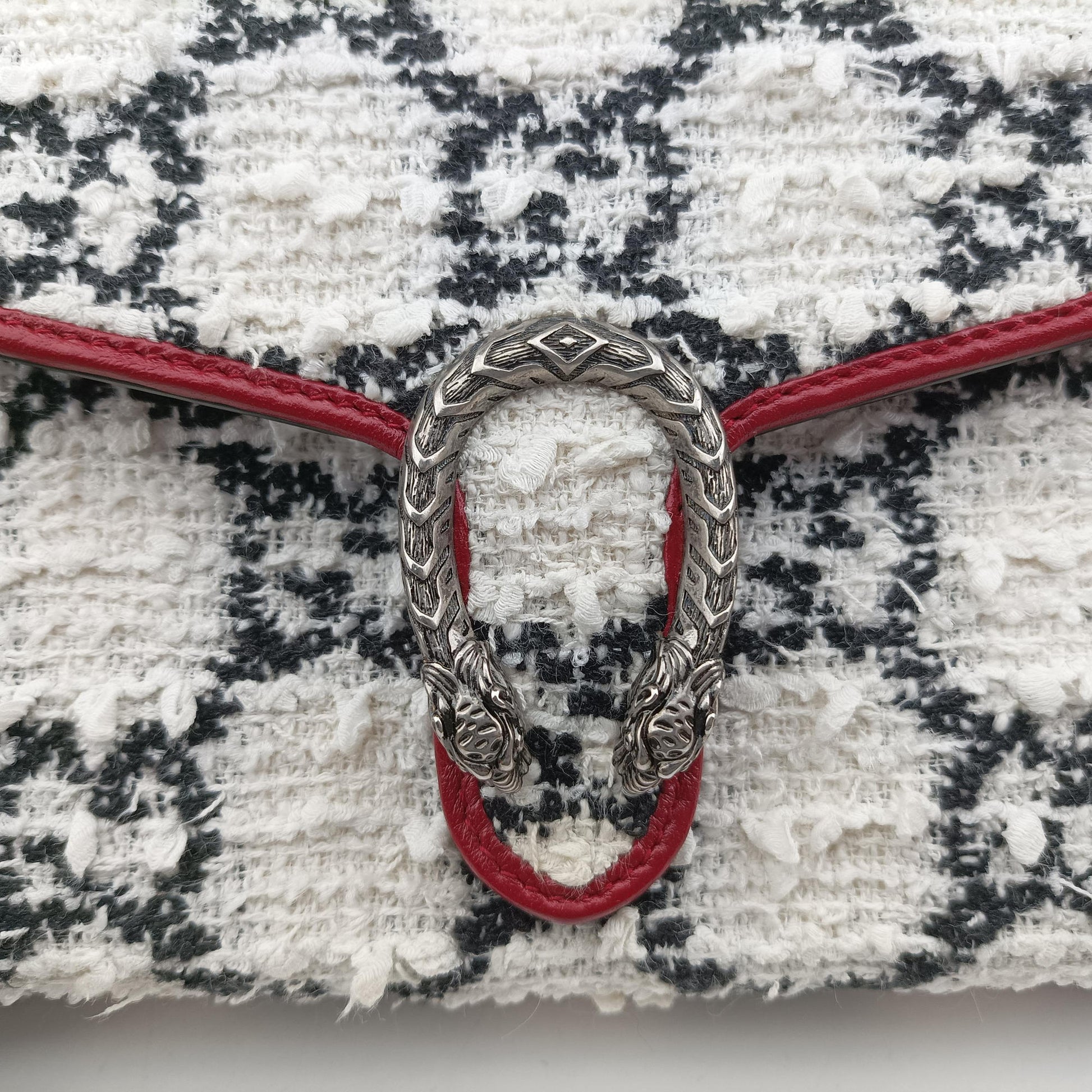 Dionysus Ivory × Red × Black Tweed×Leather 401231 ディオニュソス アイボリー × レッド × ブラック ツイード×レザー 401231 