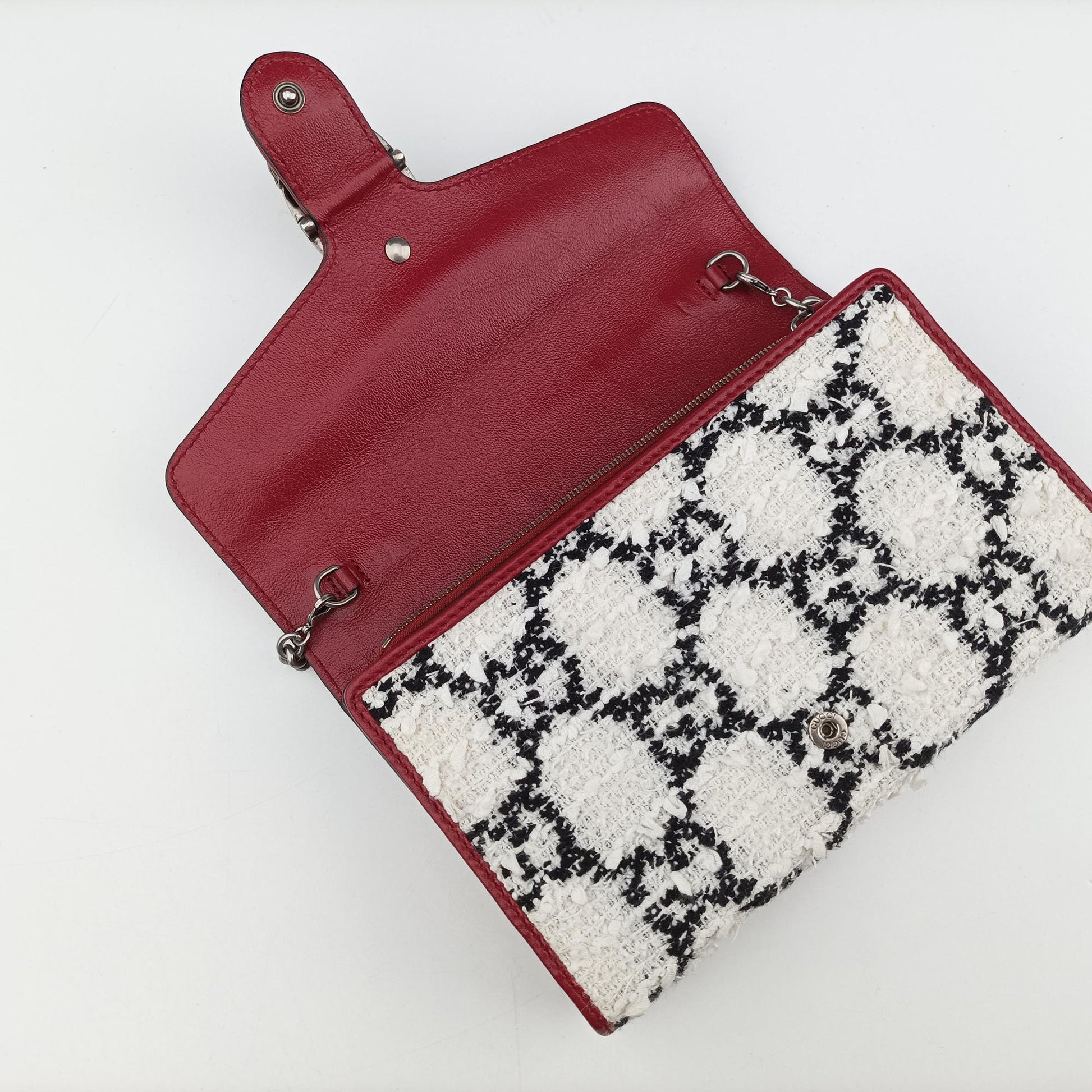 Dionysus Ivory × Red × Black Tweed×Leather 401231 ディオニュソス アイボリー × レッド × ブラック ツイード×レザー 401231 