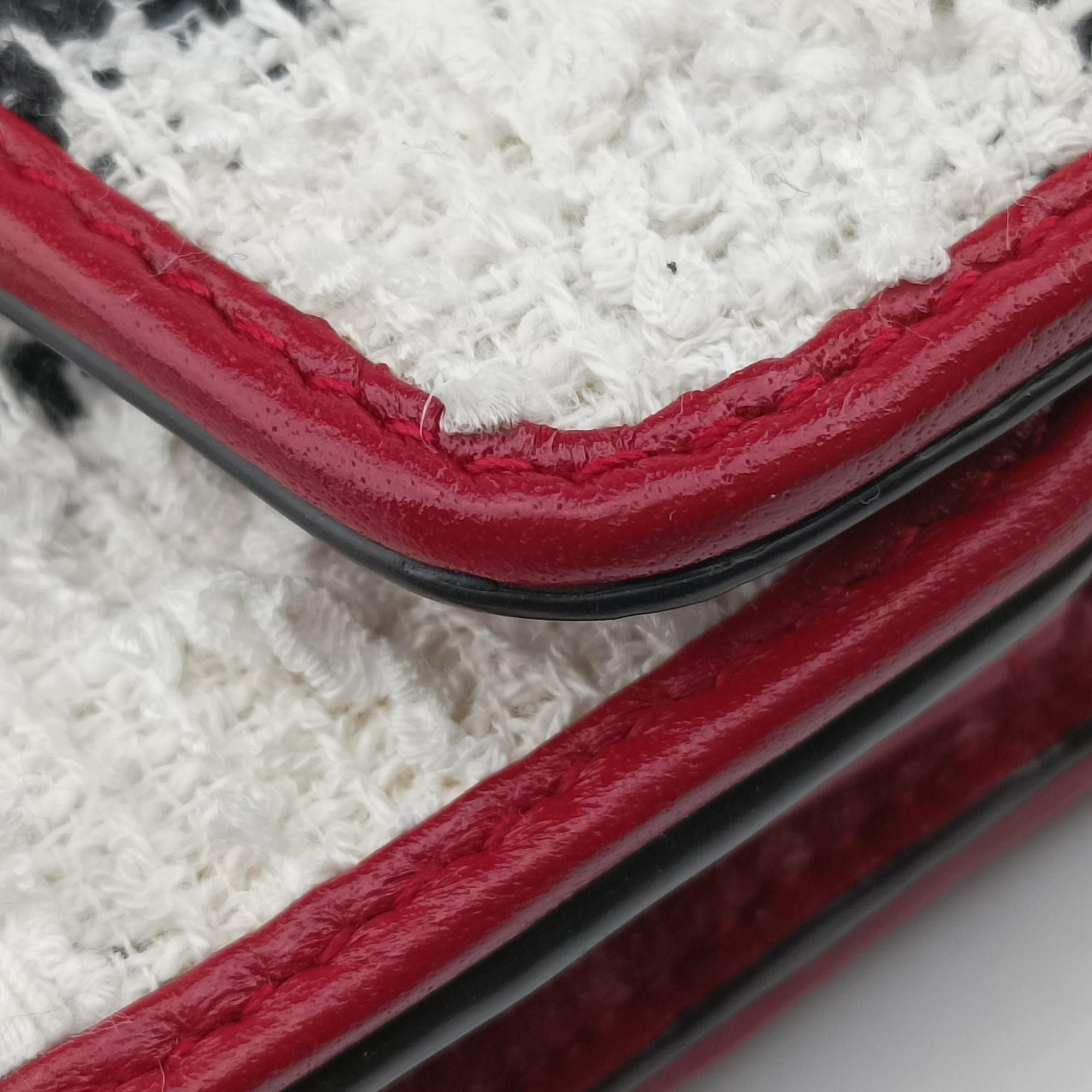 Dionysus Ivory × Red × Black Tweed×Leather 401231 ディオニュソス アイボリー × レッド × ブラック ツイード×レザー 401231 